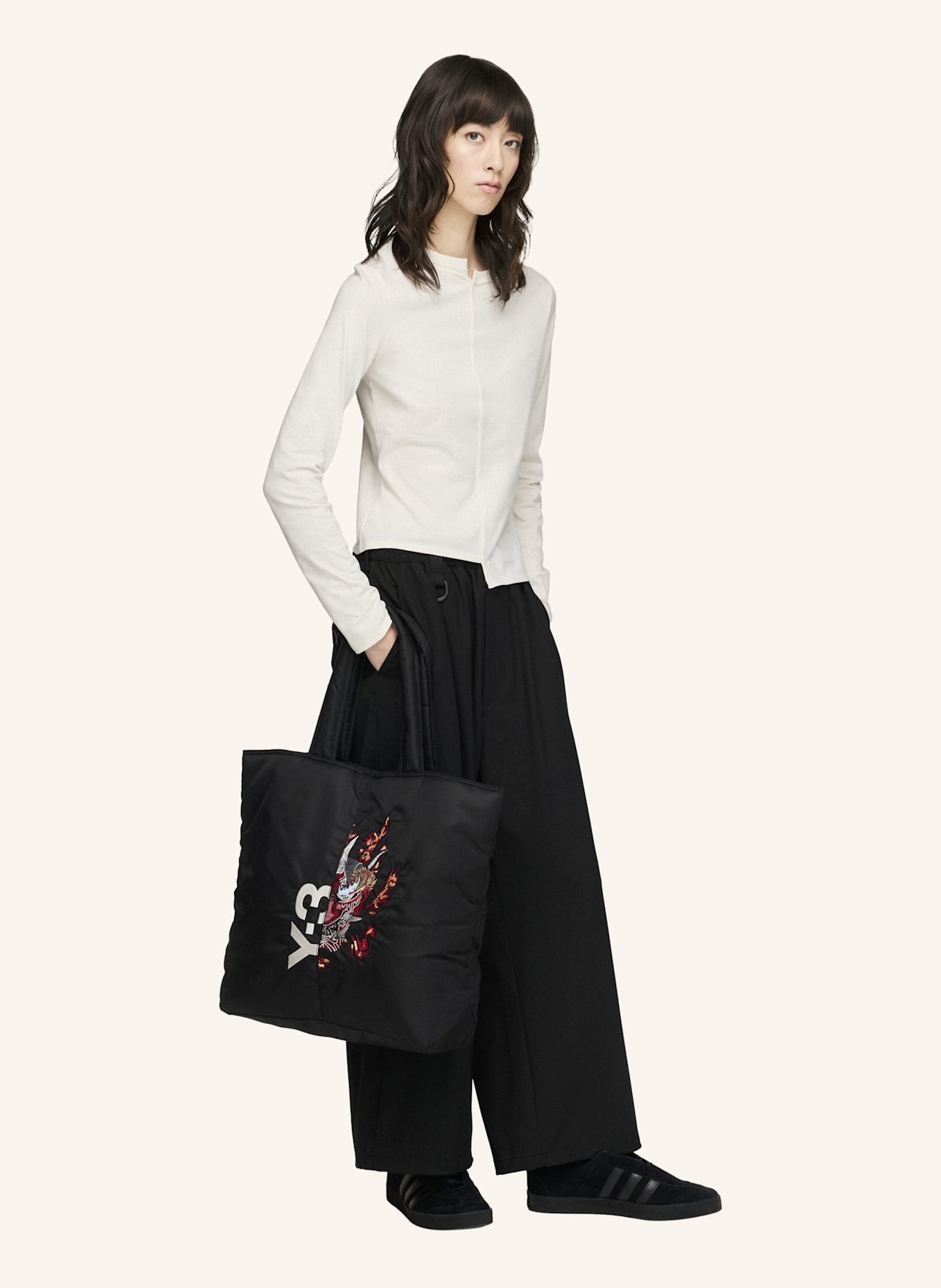 Y-3 Y-3 FITTED LONGSLEEVE: WEISS