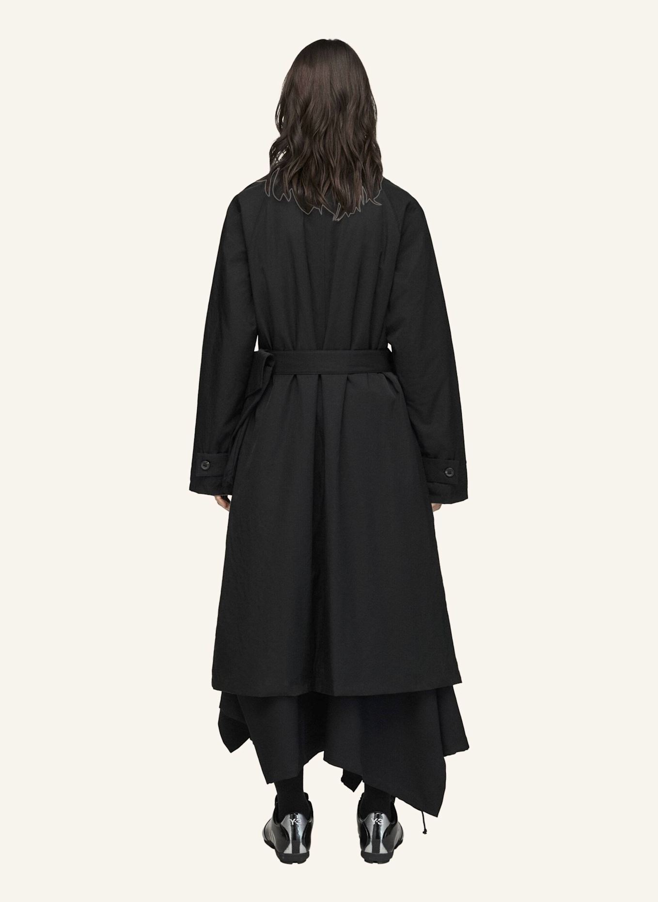 Y-3 Y-3 MANTEL AUS GESPONNENEM NYLON: SCHWARZ