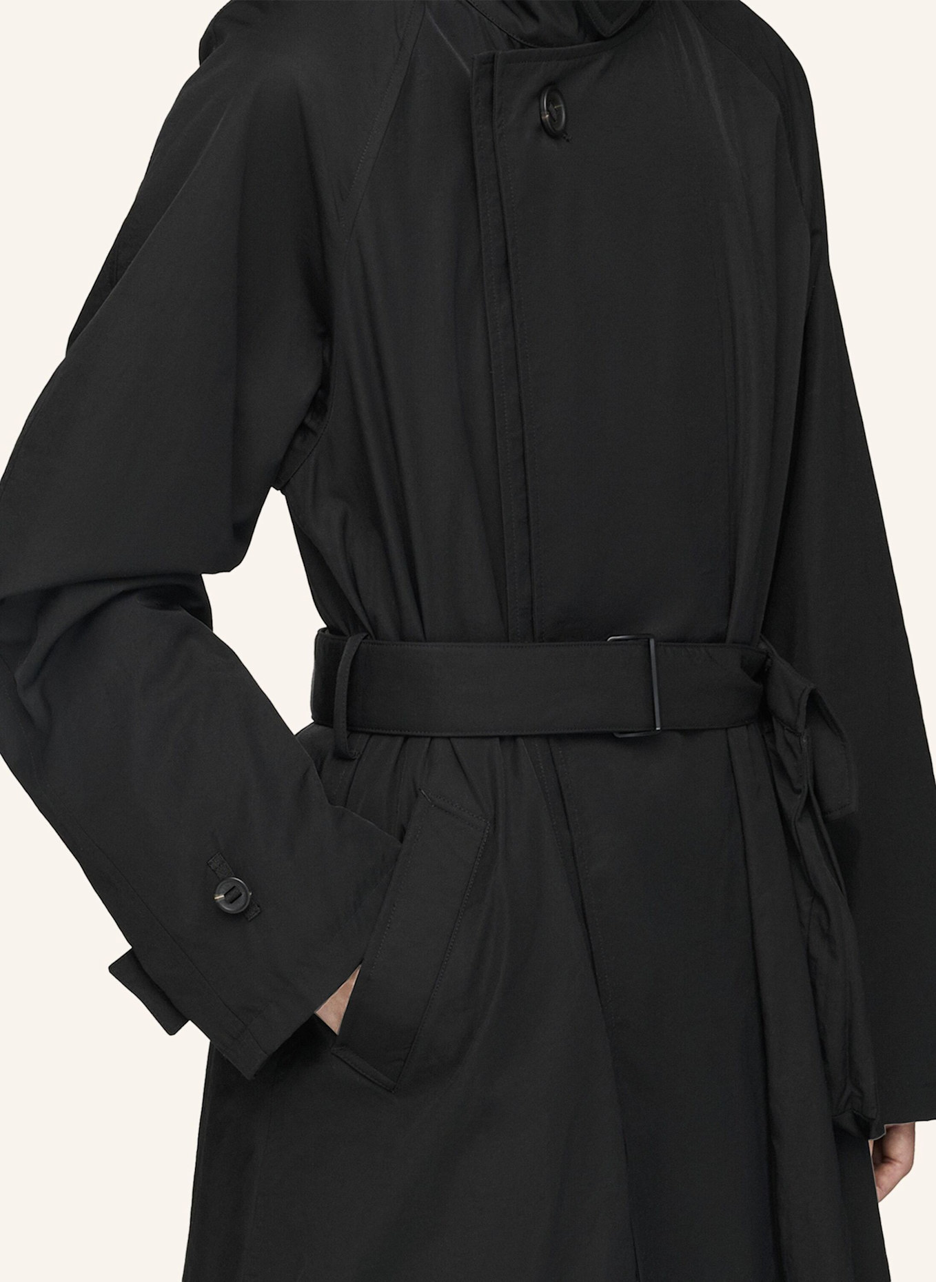 Y-3 Y-3 MANTEL AUS GESPONNENEM NYLON: SCHWARZ
