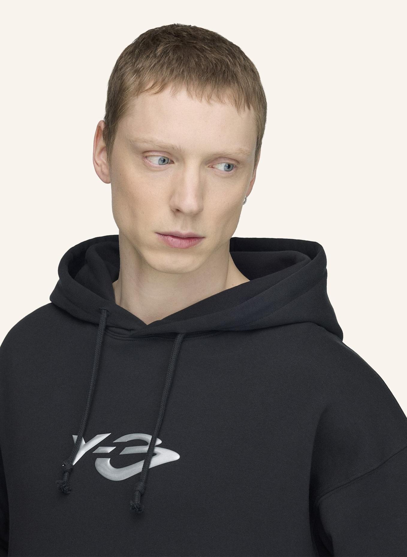 Y-3 Y-3 LIQUID LOGO KAPUZENJACKE, FRENCH TERRY: SCHWARZ