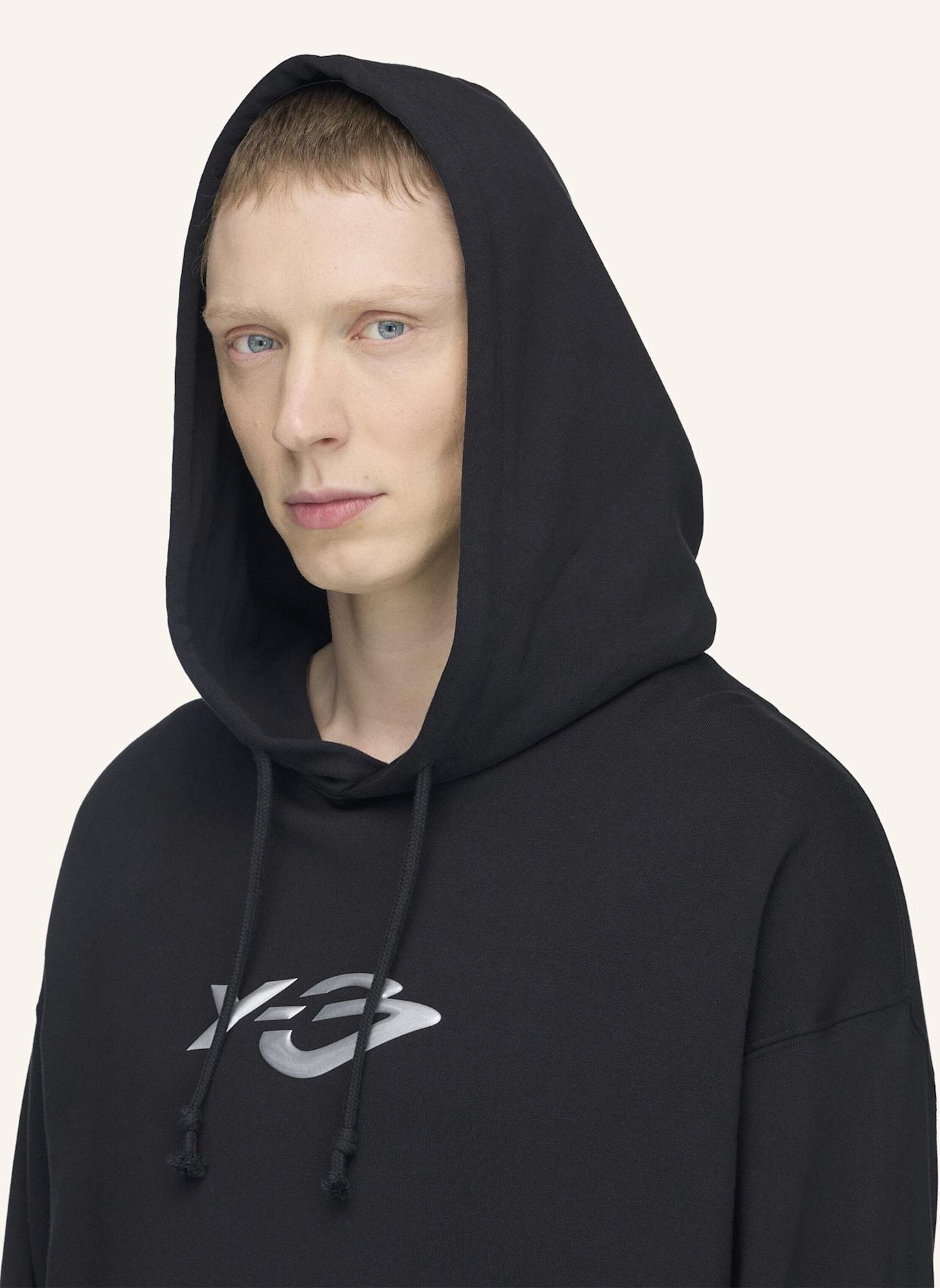 Y-3 Y-3 LIQUID LOGO KAPUZENJACKE, FRENCH TERRY: SCHWARZ