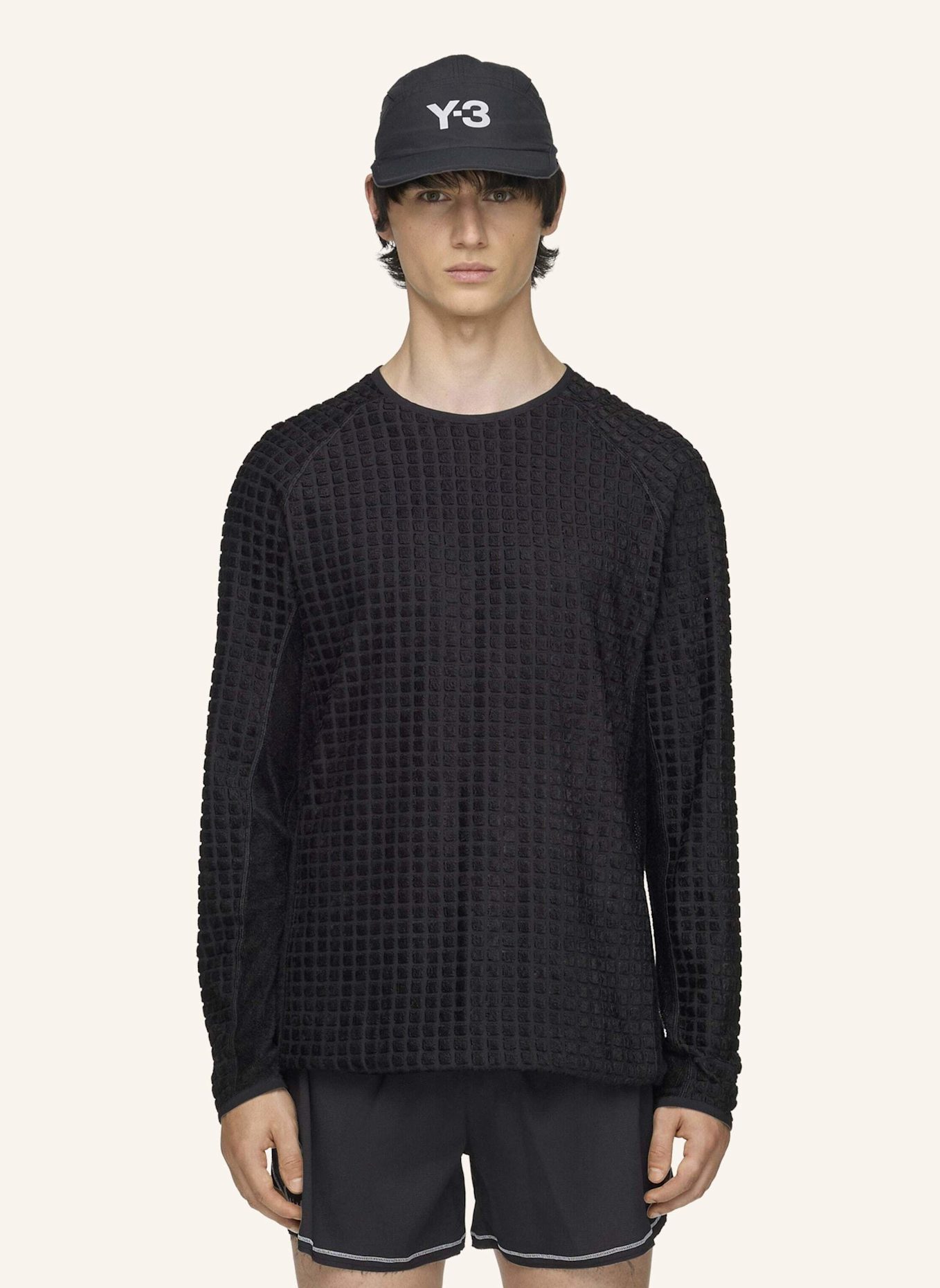 Y-3 Y-3 RUNNING T-SHIRT, LANGÄRMELIG, WENDEDESIGN: SCHWARZ