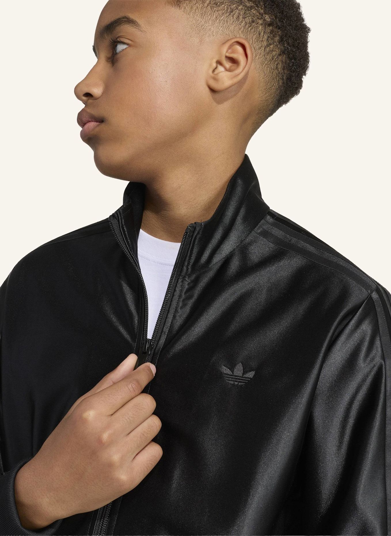 adidas Originals FIREBIRD METALLIC TRACK TOP: SCHWARZ