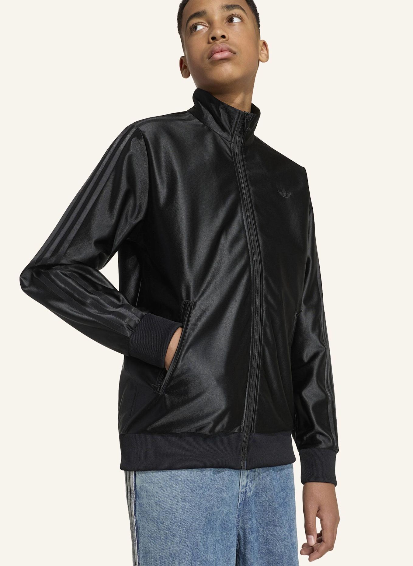 adidas Originals FIREBIRD METALLIC TRACK TOP: SCHWARZ