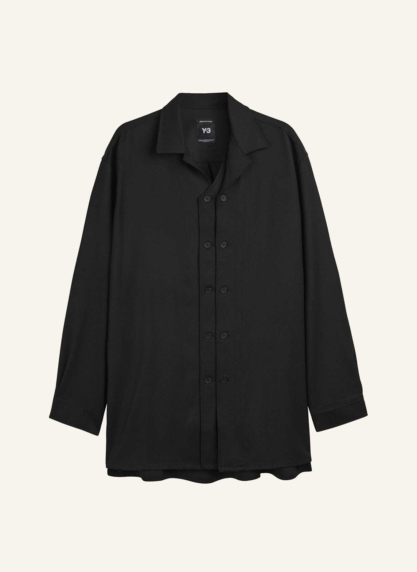 Y-3 Y-3 HEMDJACKE, WOLLE: SCHWARZ