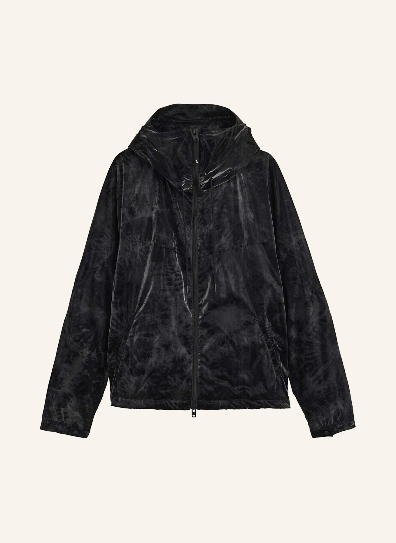 Y-3 Y-3 MARBLE NYLON WINDBREAKER: SCHWARZ