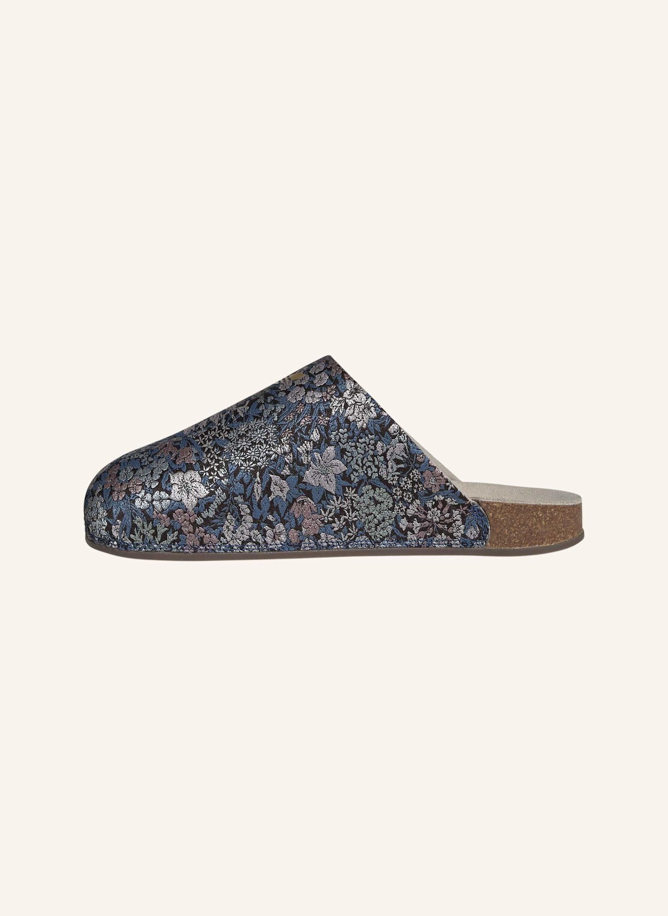 adidas Originals ADIMULE X LIBERTY LONDON SLIDES: BEIGE/ GOLD