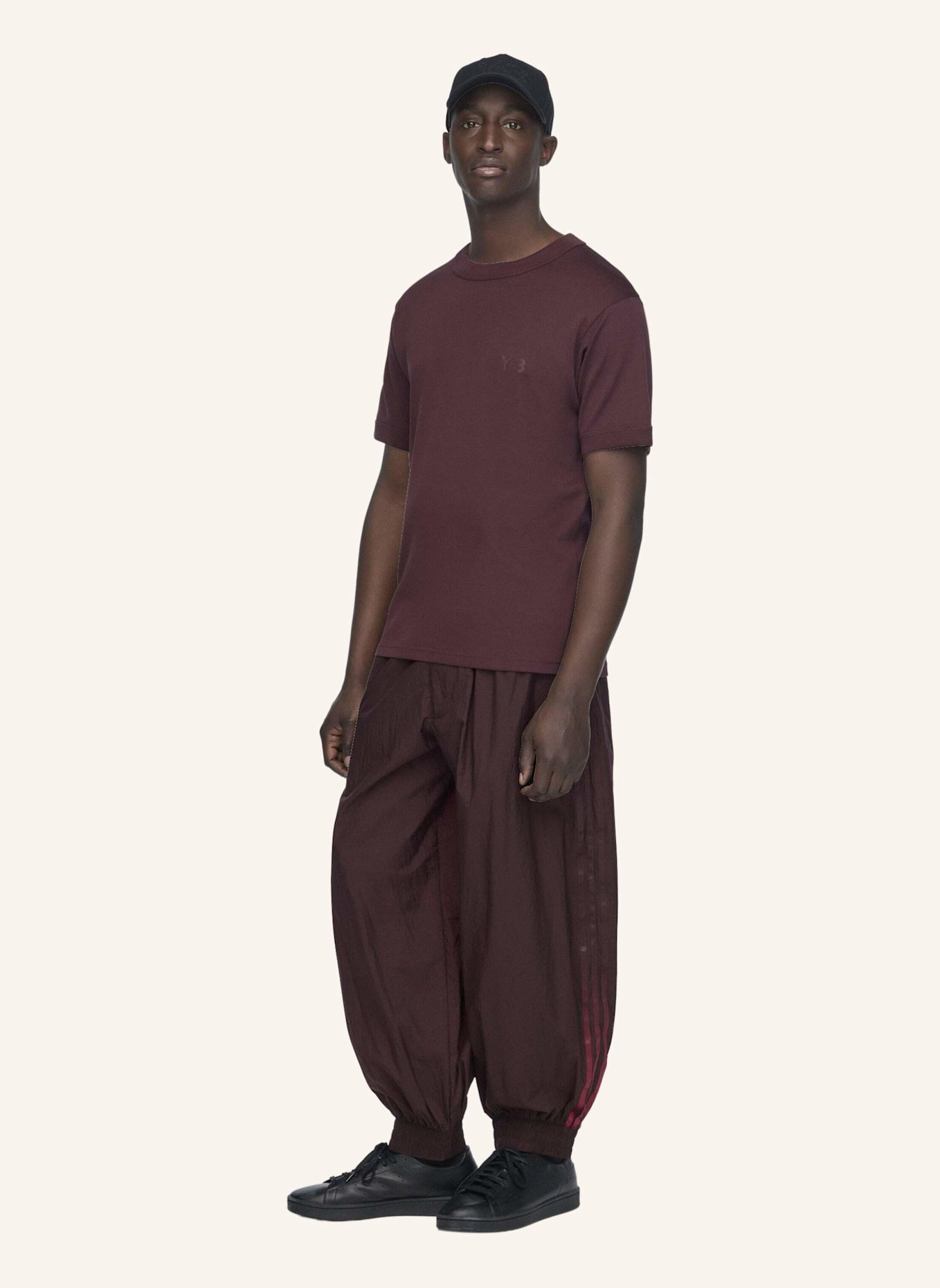 Y-3 Y-3 T-SHIRT, SCHMALE PASSFORM: ROT