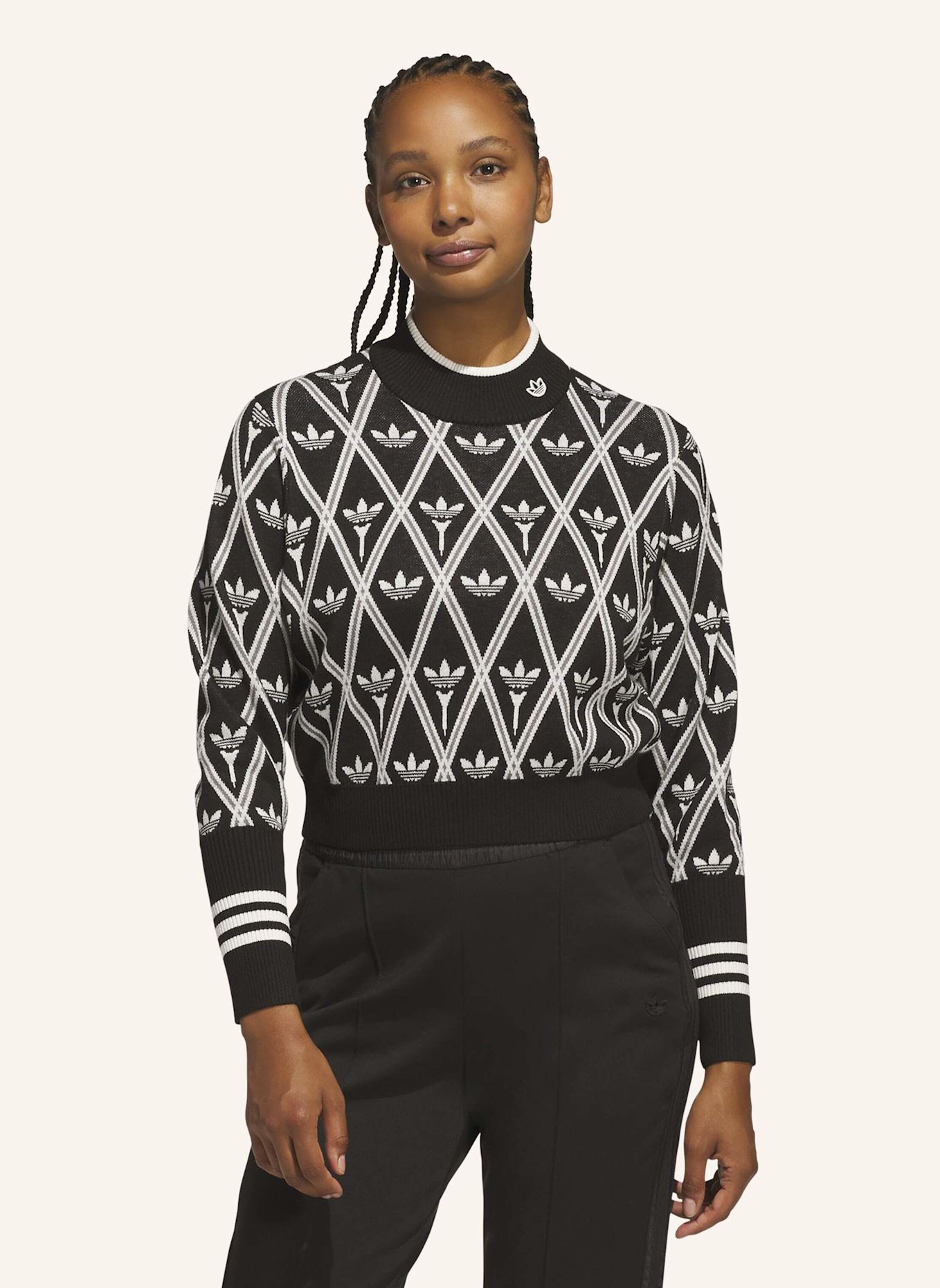 adidas Originals ORIGINALS TREFOIL ROLLKRAGENPULLOVER: SCHWARZ