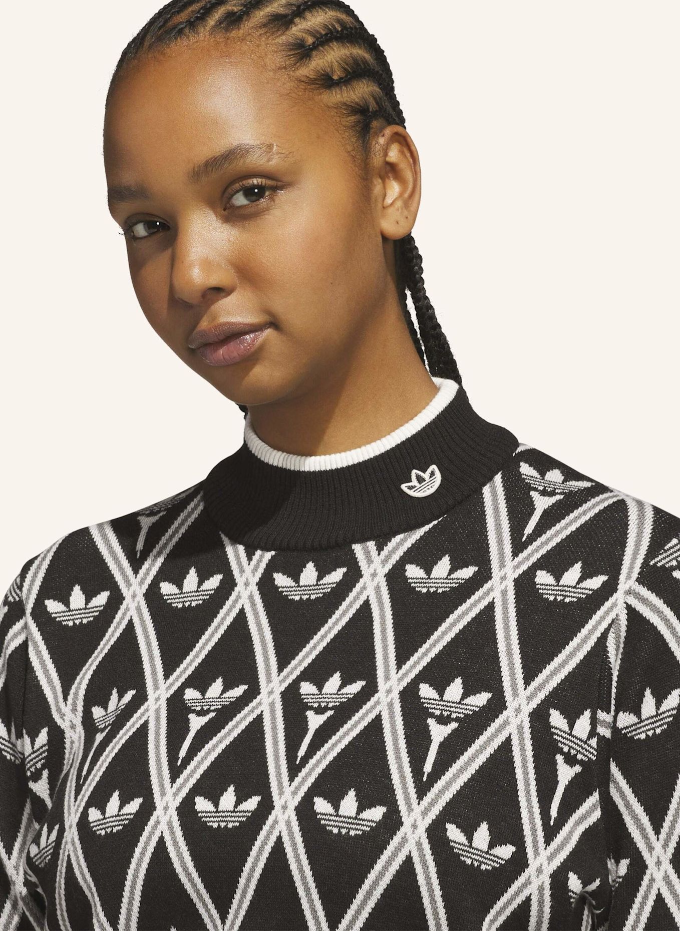adidas Originals ORIGINALS TREFOIL ROLLKRAGENPULLOVER: SCHWARZ