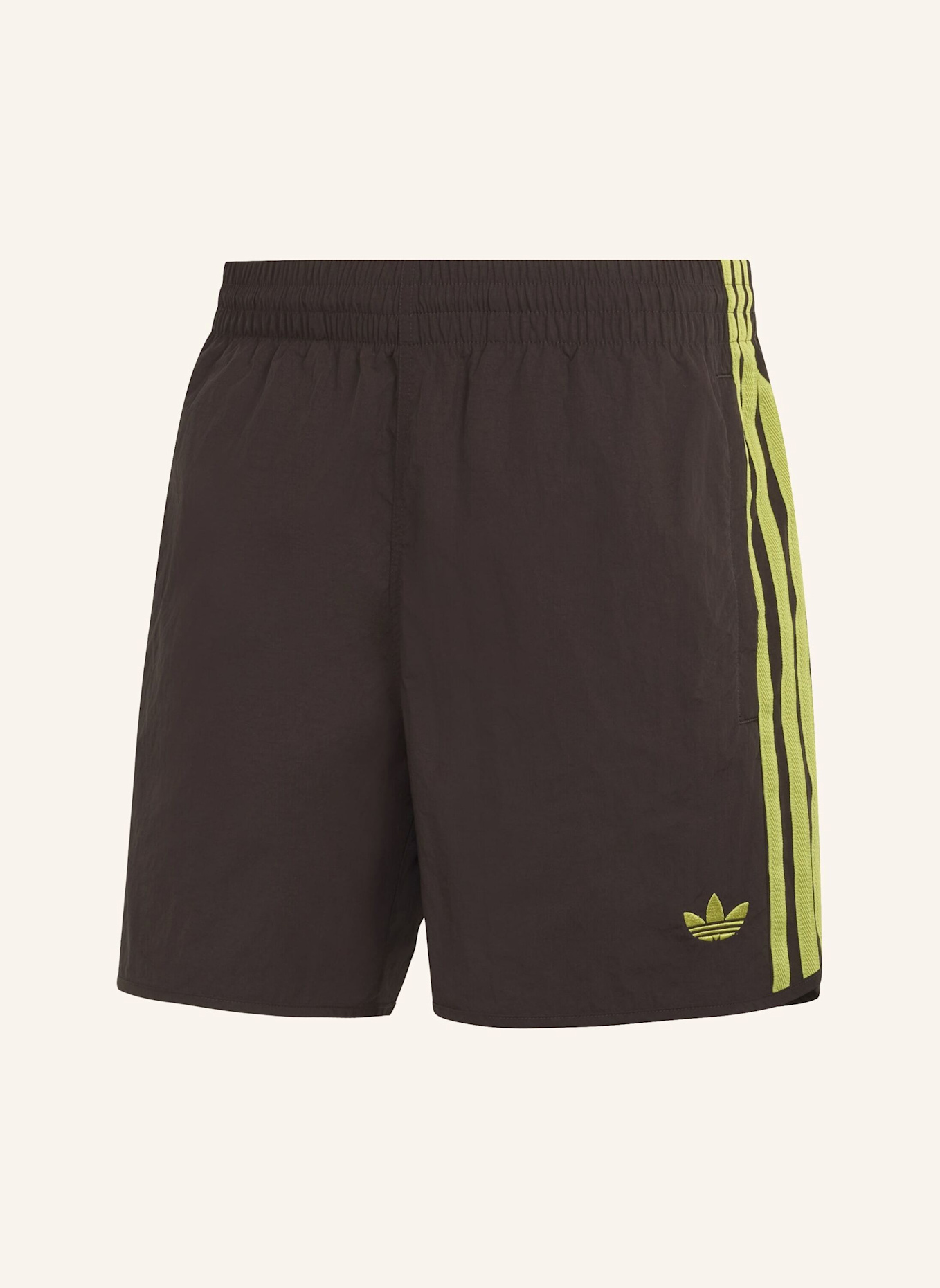 adidas Originals SPRINTER SHORTS: BRAUN/ NEONGRÜN