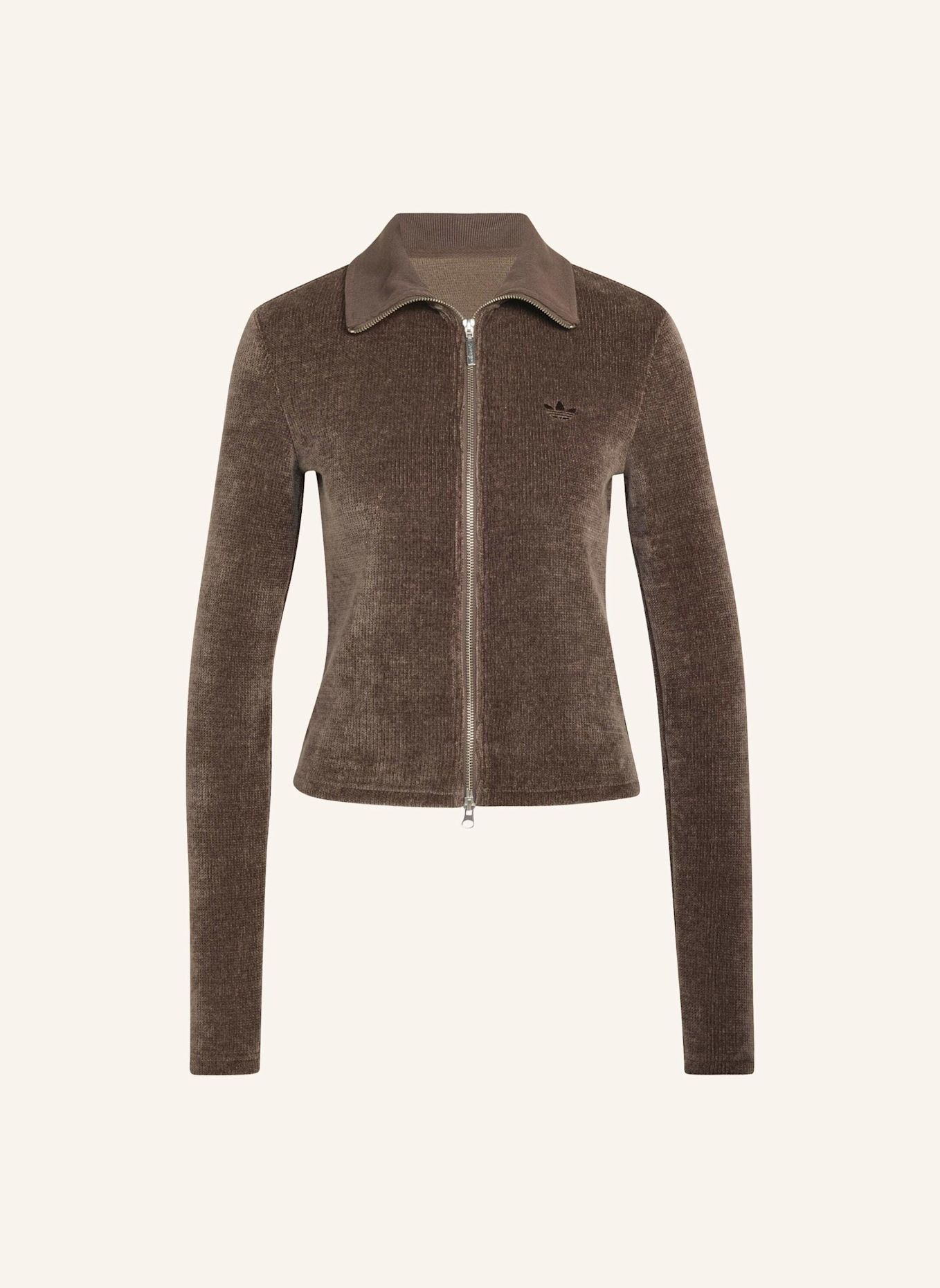 adidas Originals PREM ESS CHENILLE CARDIGAN, REISSVERSCHLUSS: BRAUN