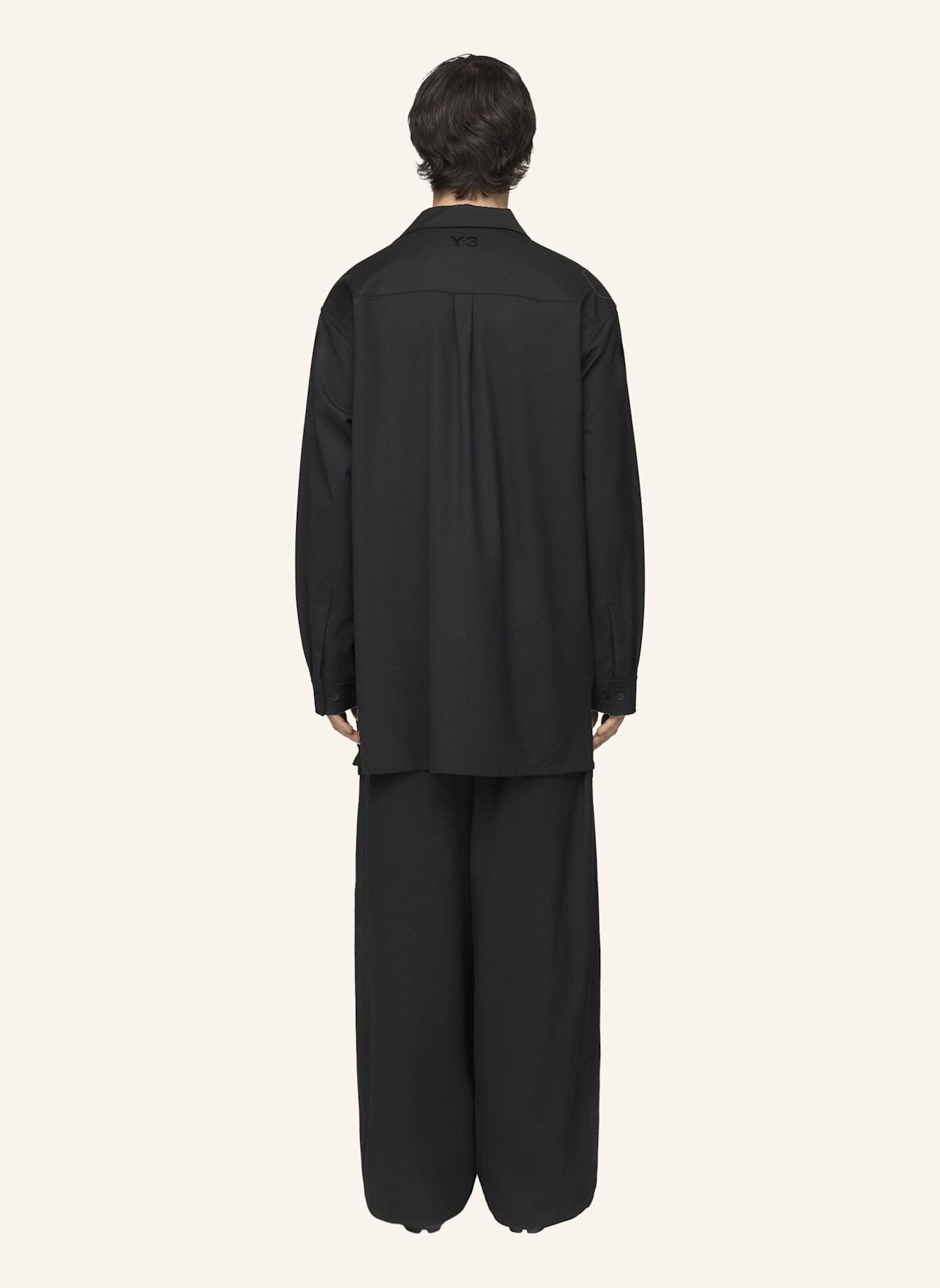 Y-3 Y-3 HEMDJACKE, WOLLE: SCHWARZ