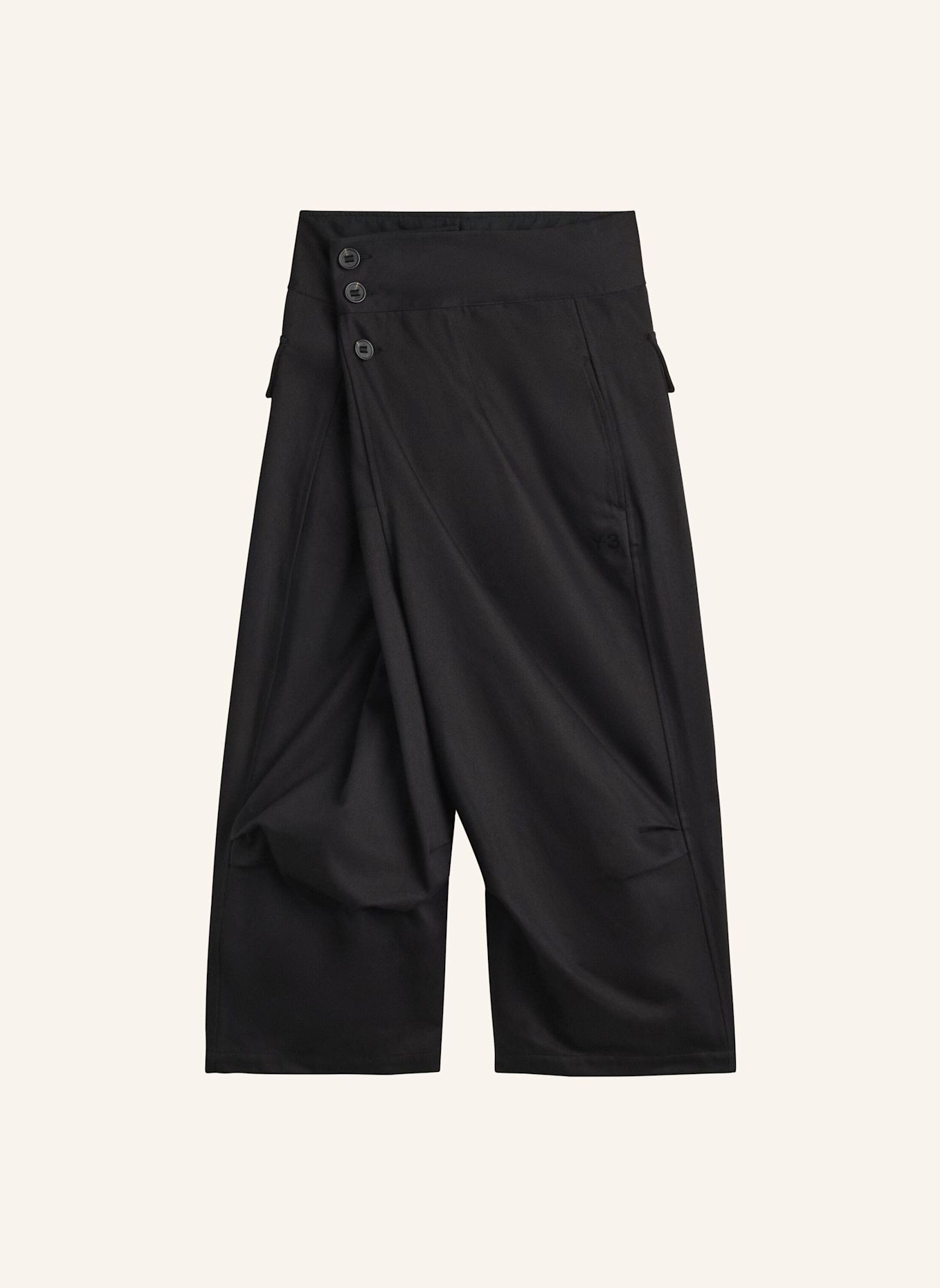 Y-3 Y-3 HOSE, TWILL, WEITES BEIN: SCHWARZ