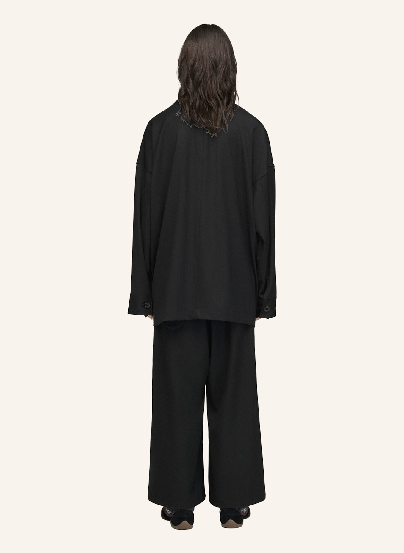 Y-3 Y-3 CHORE WOLLMANTEL: SCHWARZ