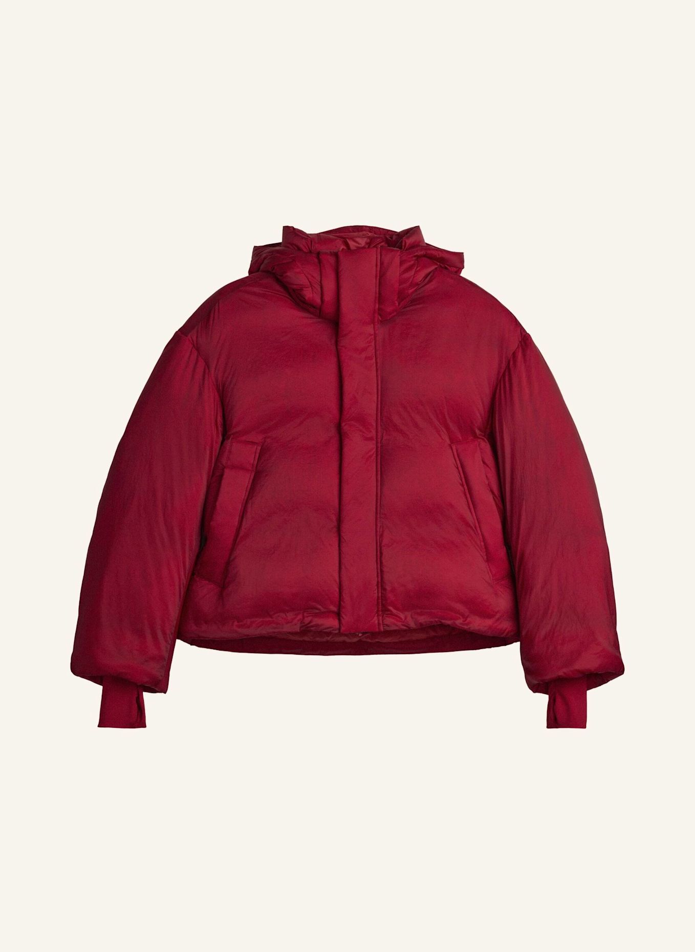 Y-3 Y-3 PUFFER JACKE, KAPUZE: ROT