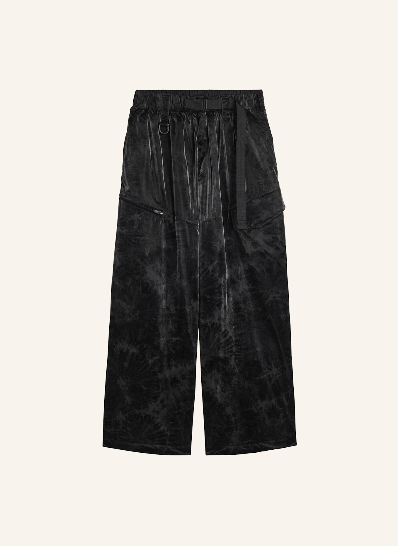 Y-3 Y-3 MARBLE NYLON HOSE, SCHMAL ZULAUFEND: SCHWARZ