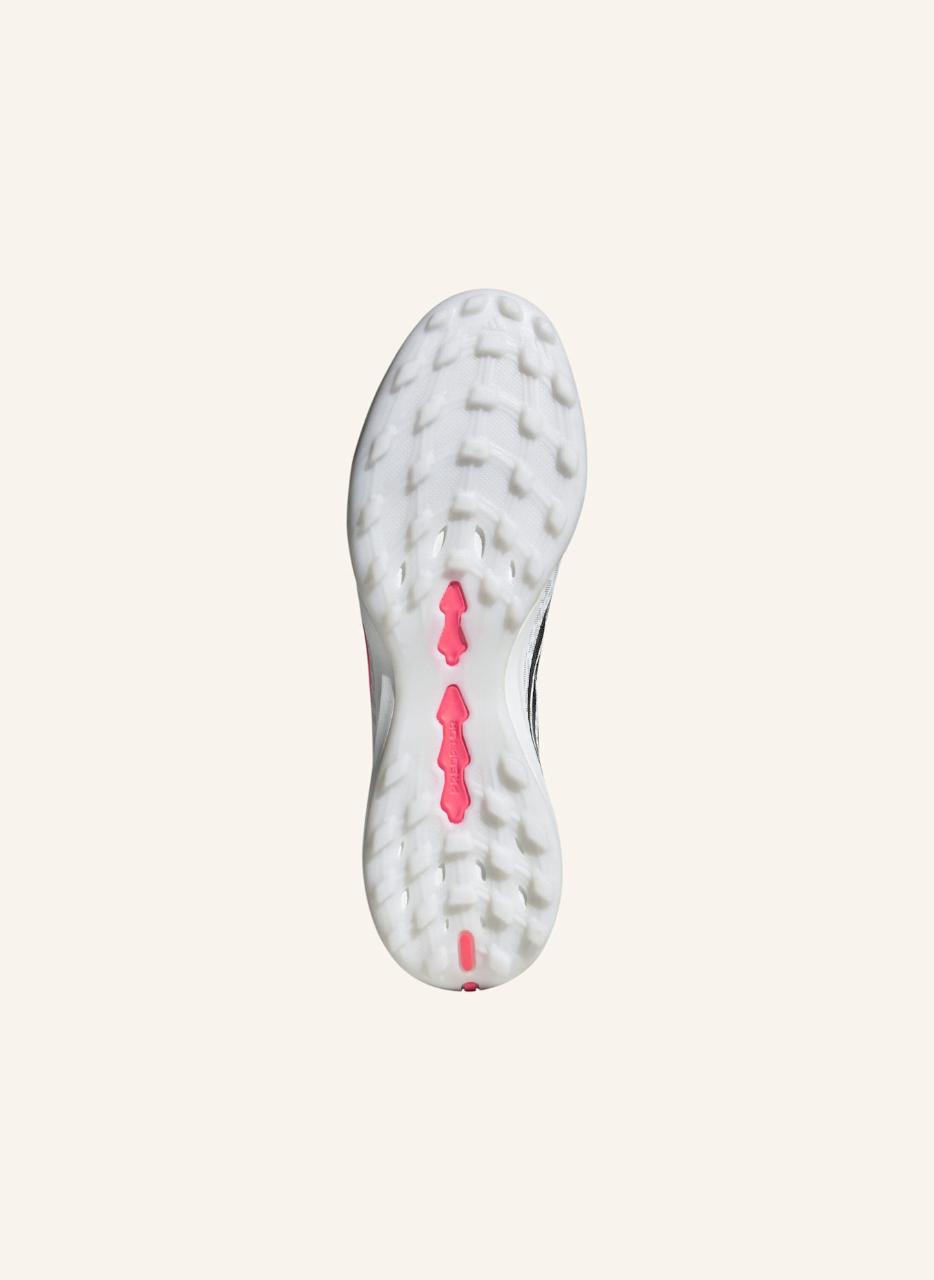 adidas PREDATOR PRO FUSSBALLSCHUH, HYBRIDRASEN, UMSCHLAGBARE ZUNGE: WEISS/ NEONORANGE/ SCHWARZ