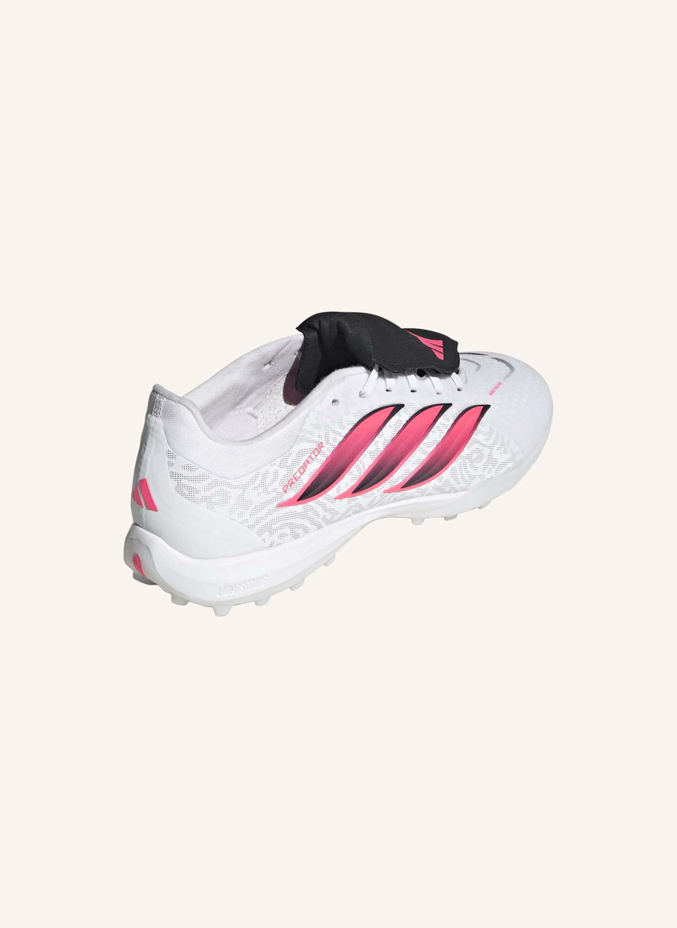 adidas PREDATOR PRO FUSSBALLSCHUH, HYBRIDRASEN, UMSCHLAGBARE ZUNGE: WEISS/ NEONORANGE/ SCHWARZ