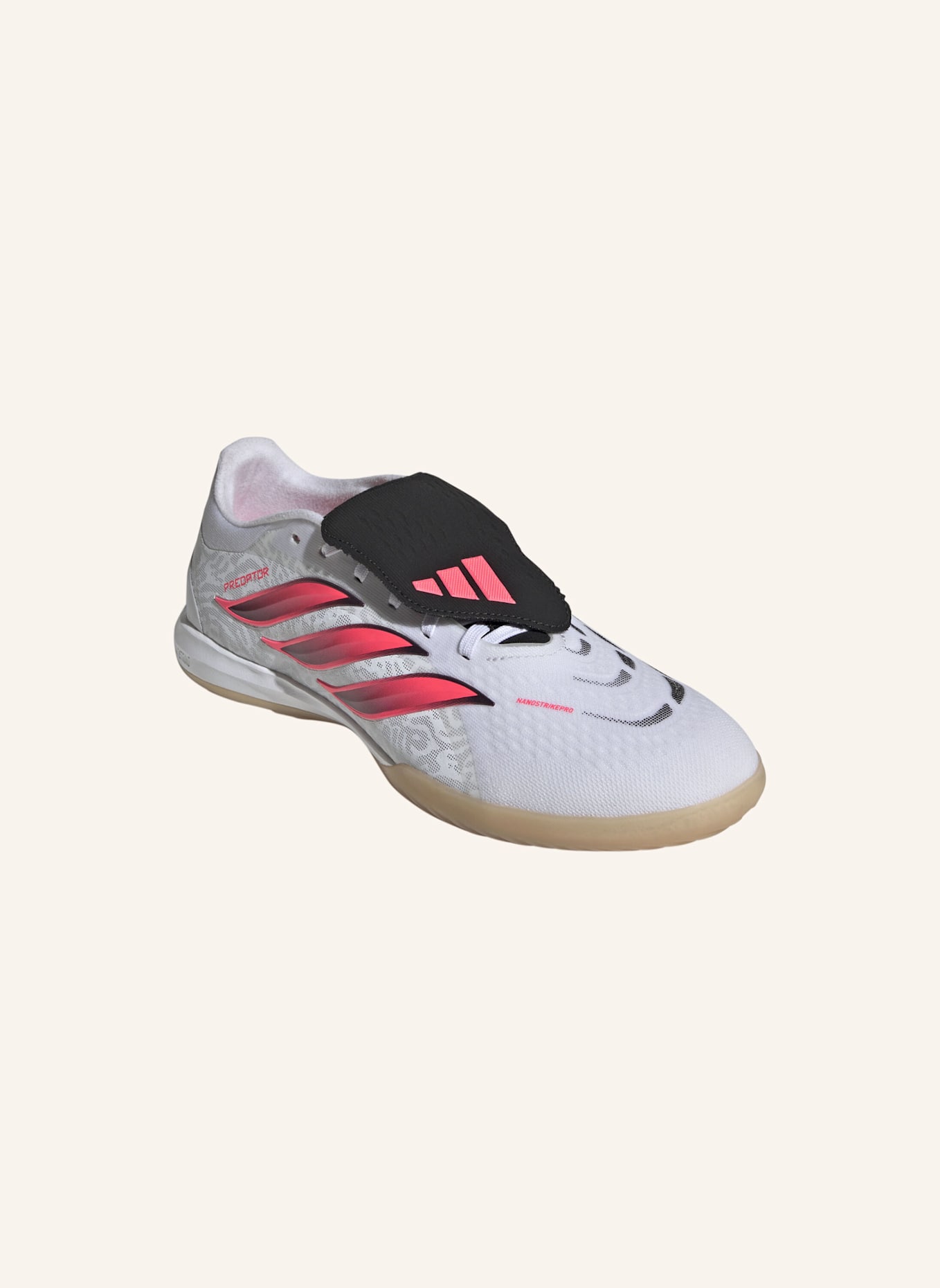 adidas PREDATOR PRO FUSSBALLSCHUH, HALLE, UMSCHLAGBARE ZUNGE: WEISS/ NEONORANGE/ SCHWARZ