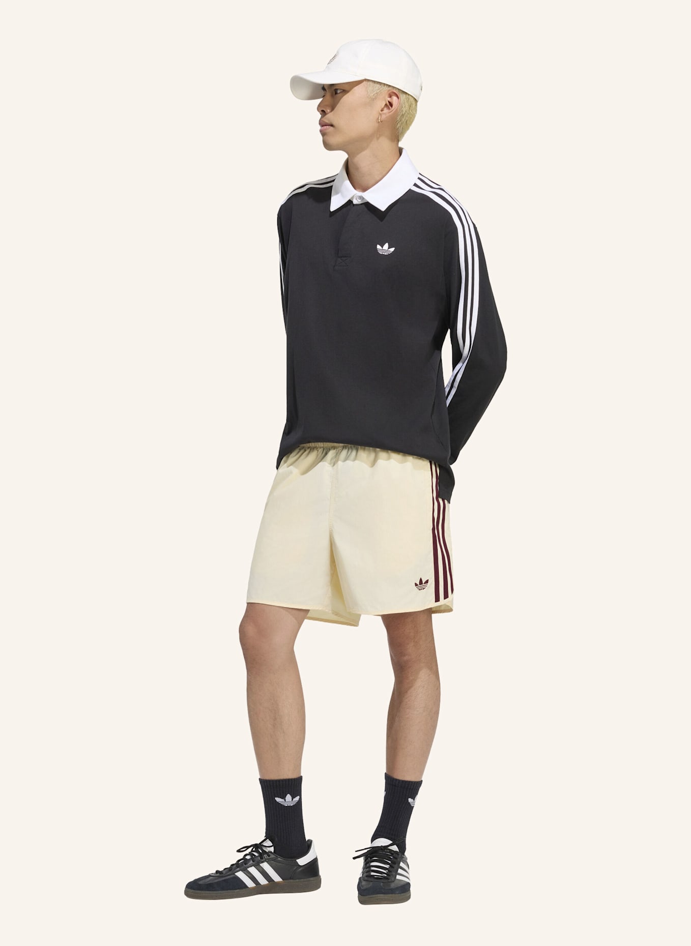 adidas Originals SPRINTER SHORTS: CREME/ ROT
