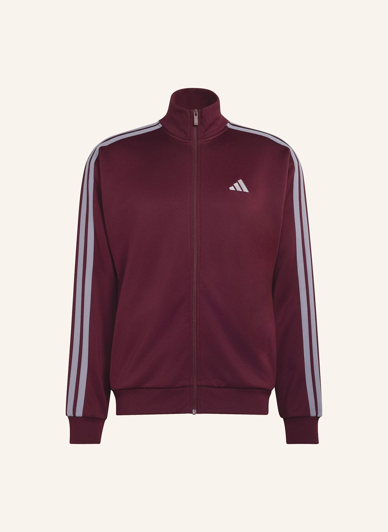 adidas 3-STREIFEN FLEECE TRAININGSANZUG: BRAUN / GRAU