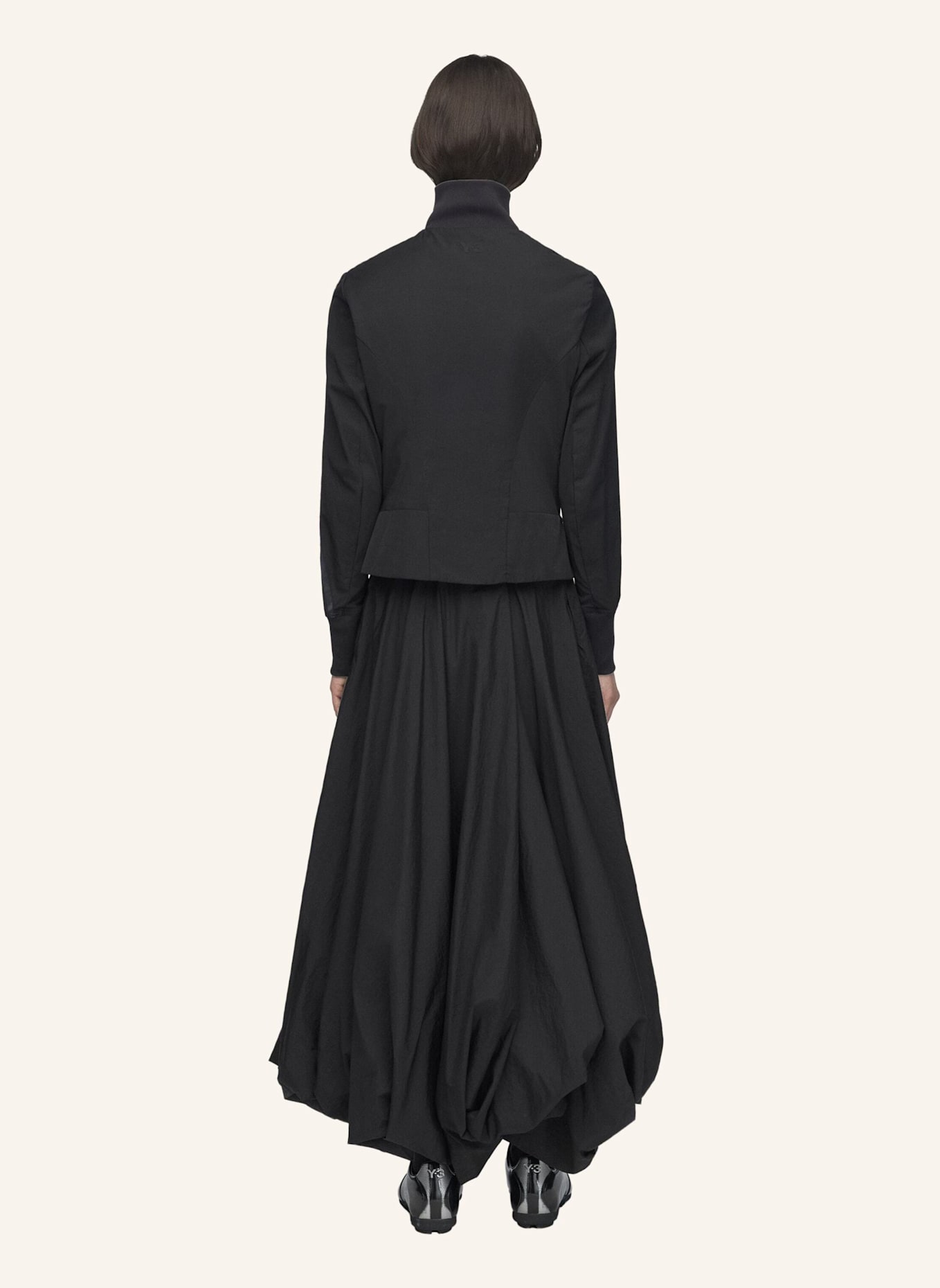 Y-3 Y-3 NYLON BALLONROCK, 3-STREIFEN, FARBVERLAUF: SCHWARZ