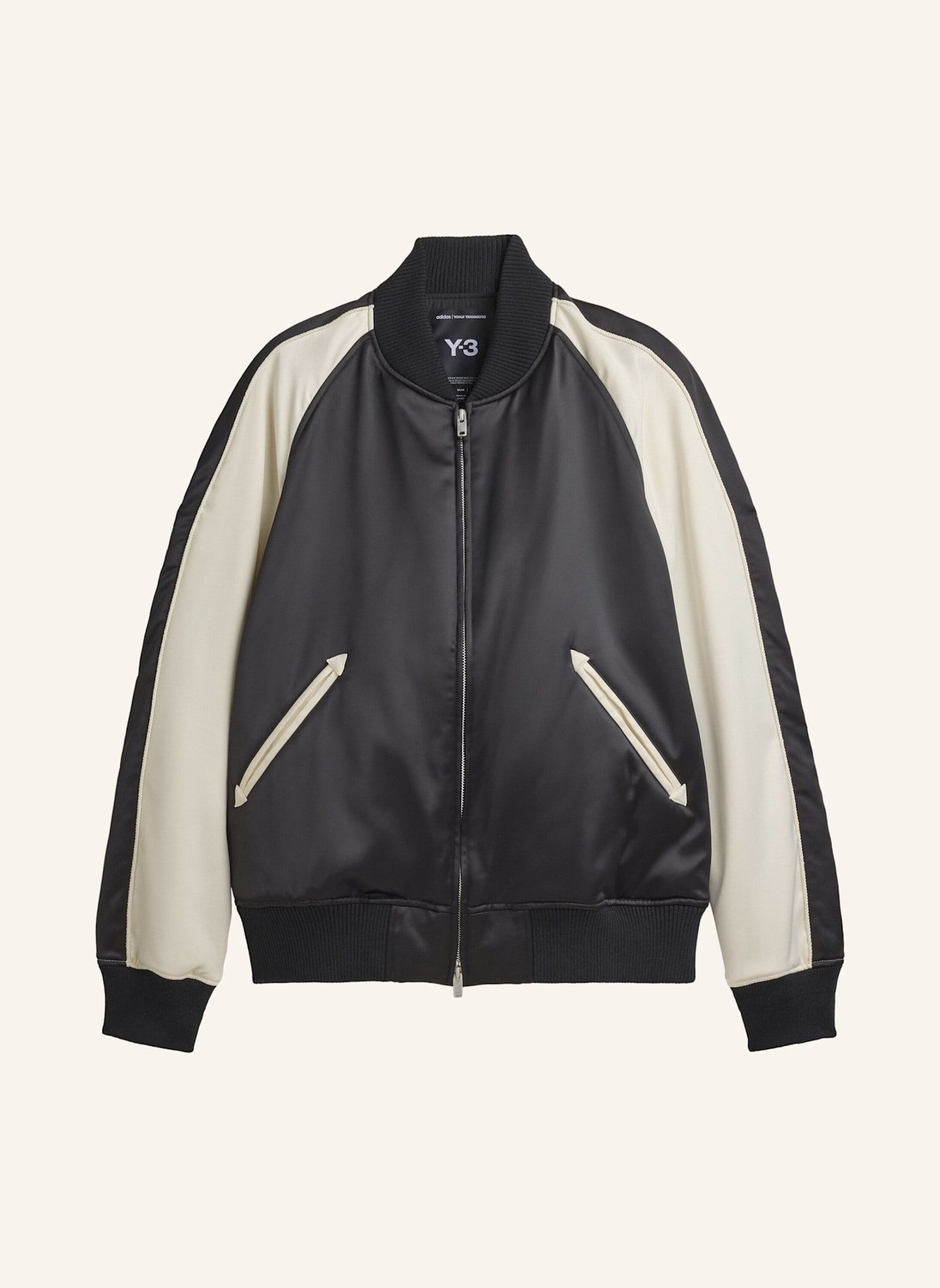 Y-3 Y-3 LIQUID LOGO SATIN SOUVENIR JACKE: SCHWARZ