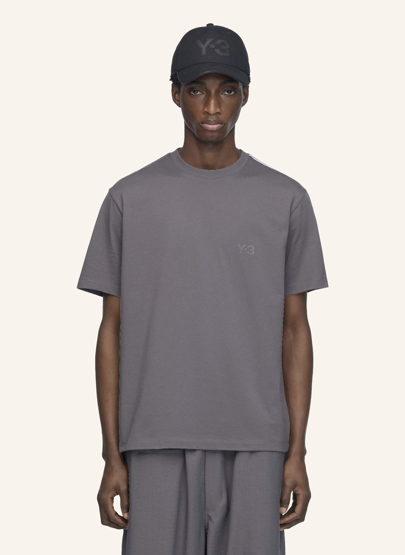 Y-3 Y-3 T-SHIRT, STREIFEN MIT FARBVERLAUF: GRAU