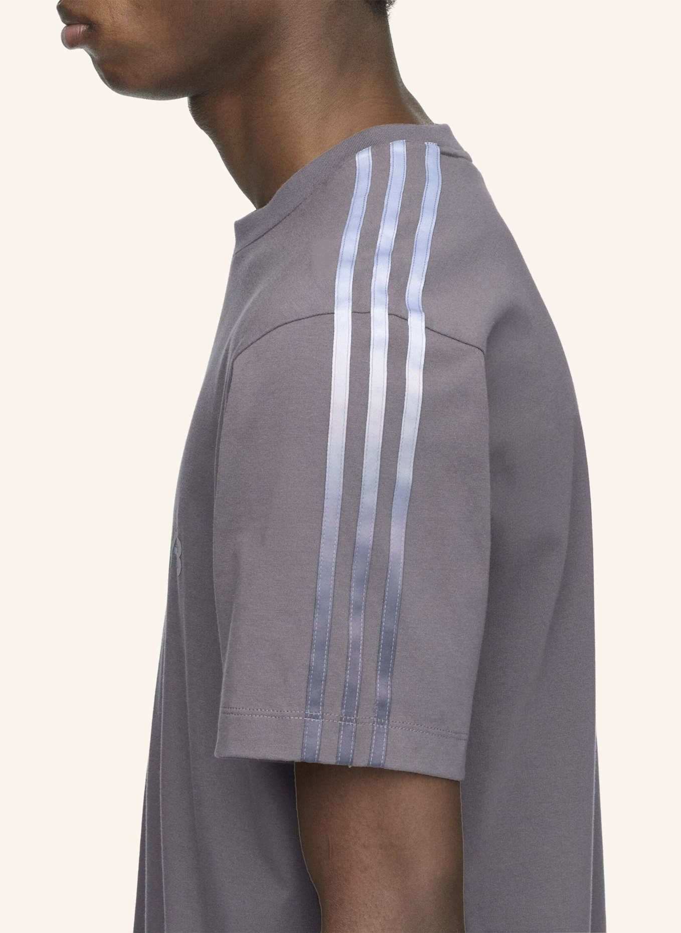 Y-3 Y-3 T-SHIRT, STREIFEN MIT FARBVERLAUF: GRAU
