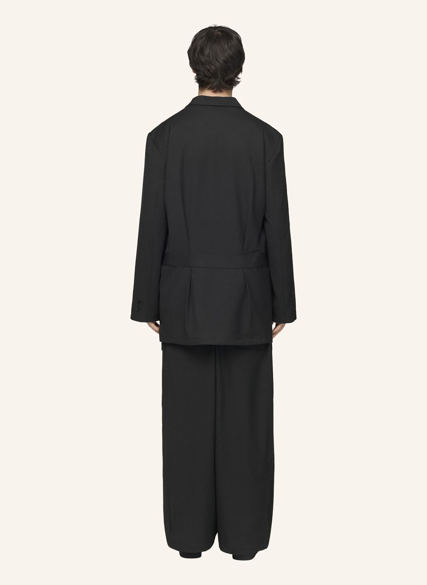 Y-3 Y-3 CHORE WOLLMANTEL: SCHWARZ