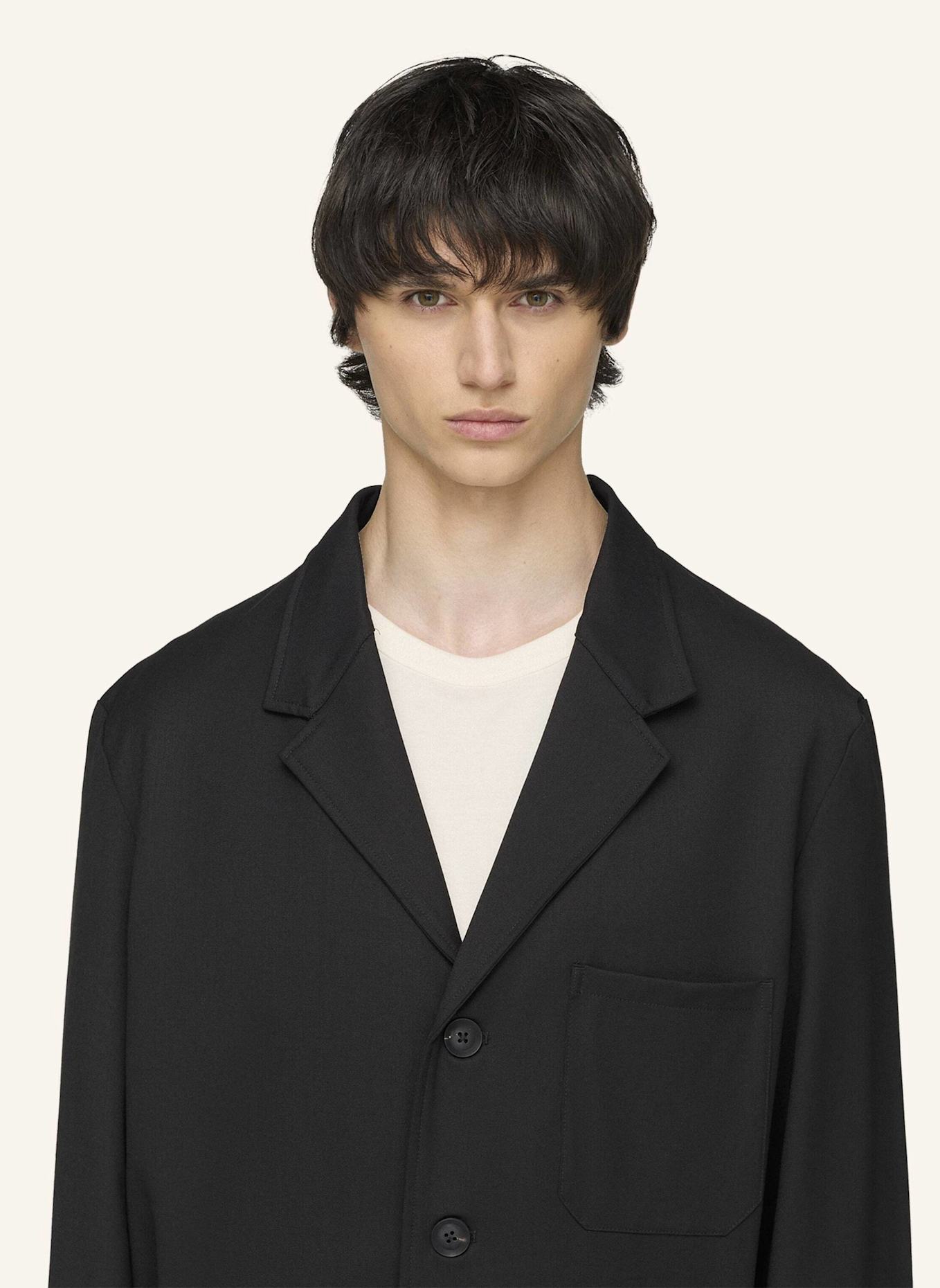 Y-3 Y-3 CHORE WOLLMANTEL: SCHWARZ