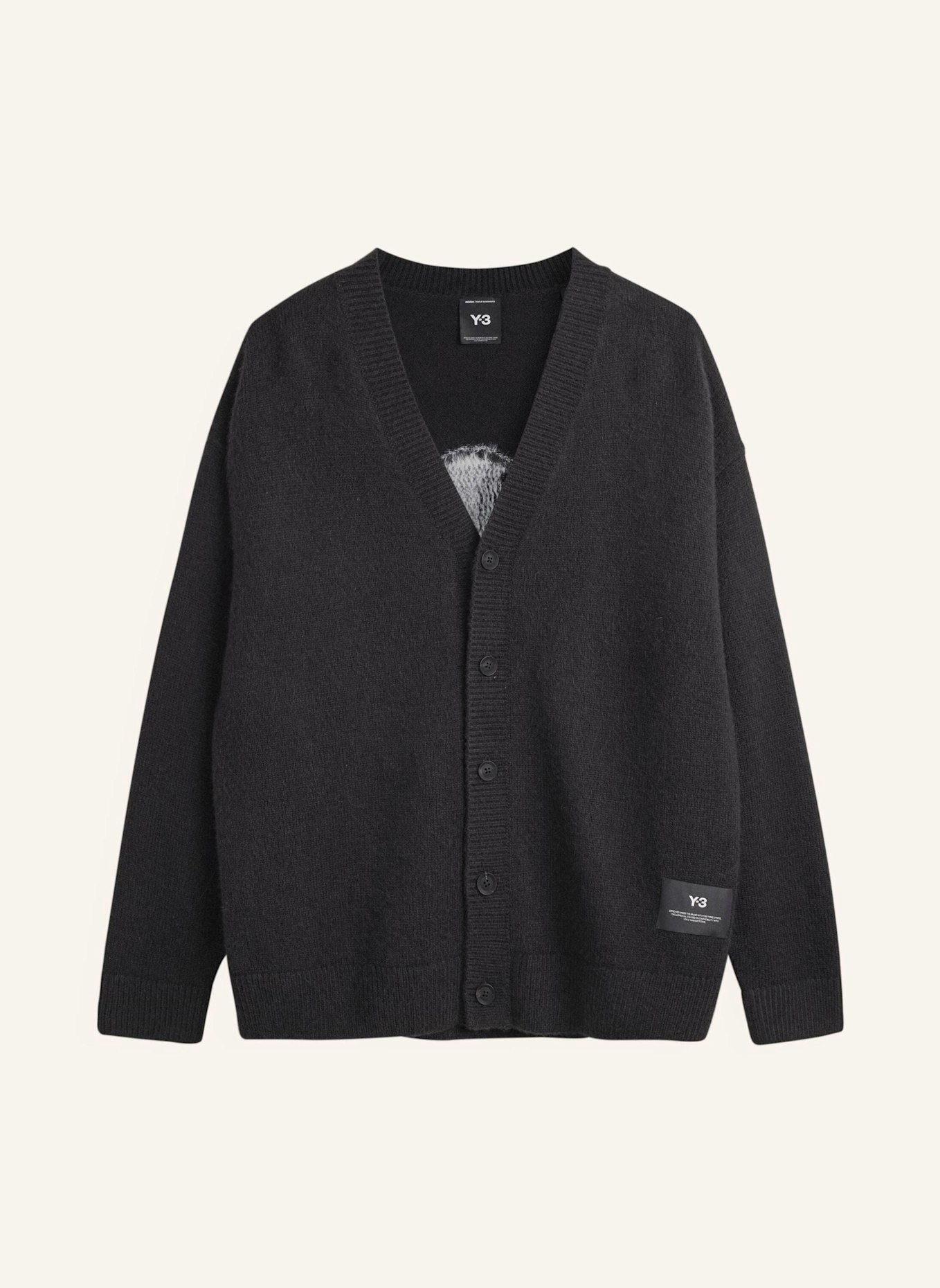 Y-3 Y-3 CHITO GRAFIK STRICKJACKE: SCHWARZ