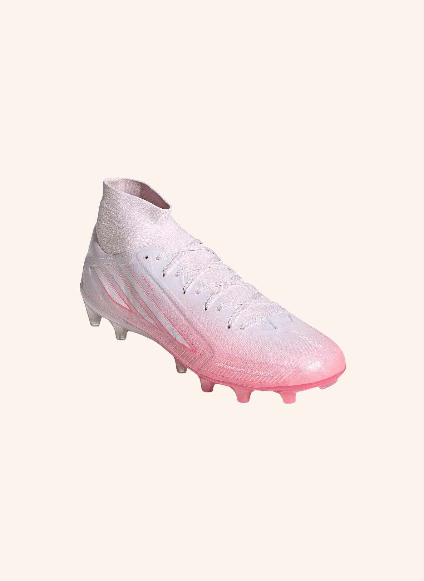 adidas F50 SPARKFUSION PRO FUSSBALLSCHUH, NATURRASEN/KUNSTRASEN, HALBHOCH: NEONORANGE/ WEISS/ PINK