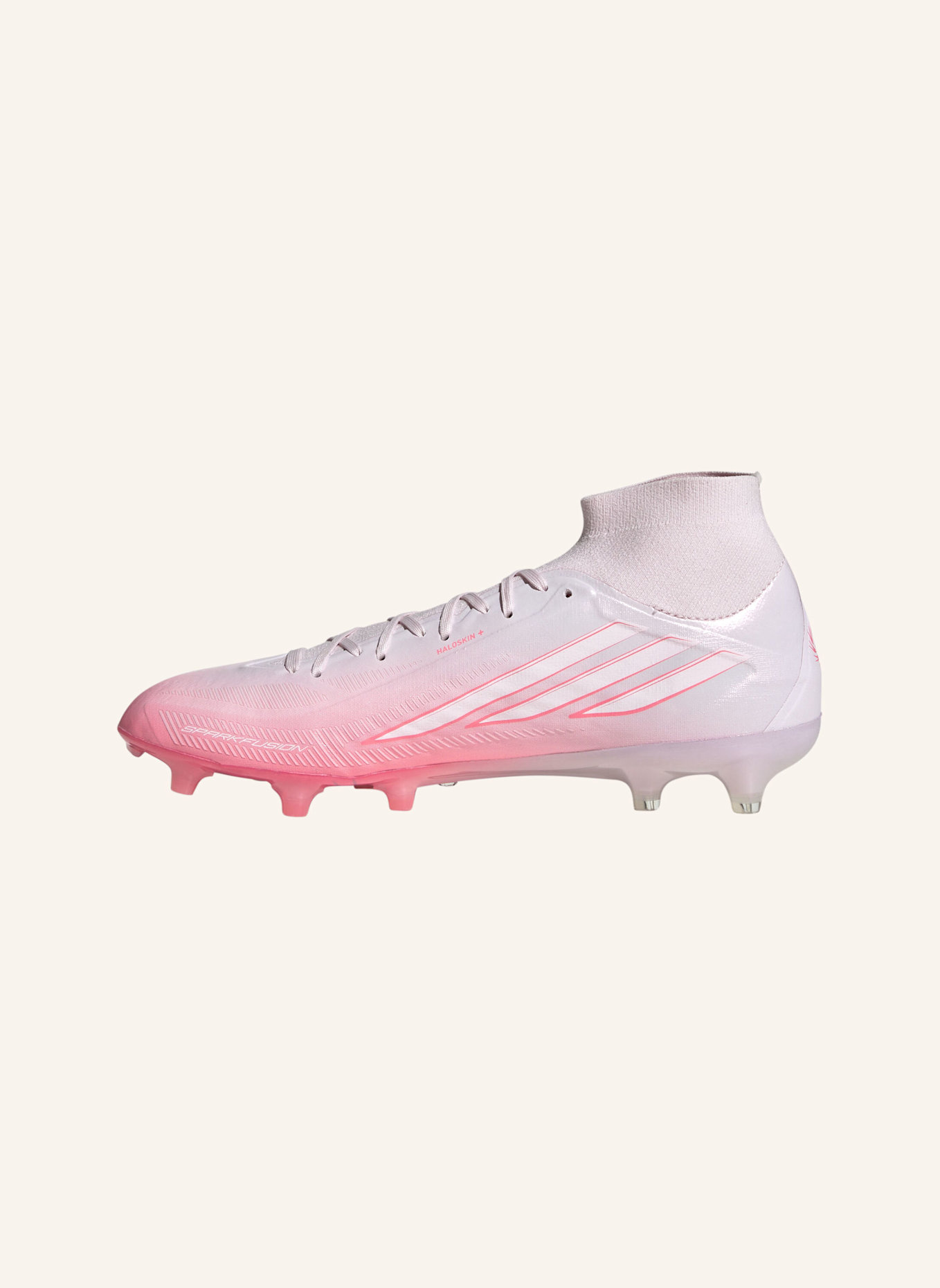 adidas F50 SPARKFUSION PRO FUSSBALLSCHUH, NATURRASEN/KUNSTRASEN, HALBHOCH: NEONORANGE/ WEISS/ PINK