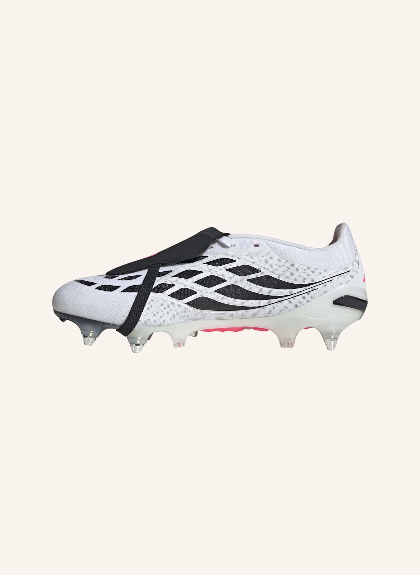 adidas PREDATOR PRO FUSSBALLSCHUH, WEICHE BÖDEN, UMSCHLAGBARE ZUNGE: WEISS/ NEONORANGE/ SCHWARZ