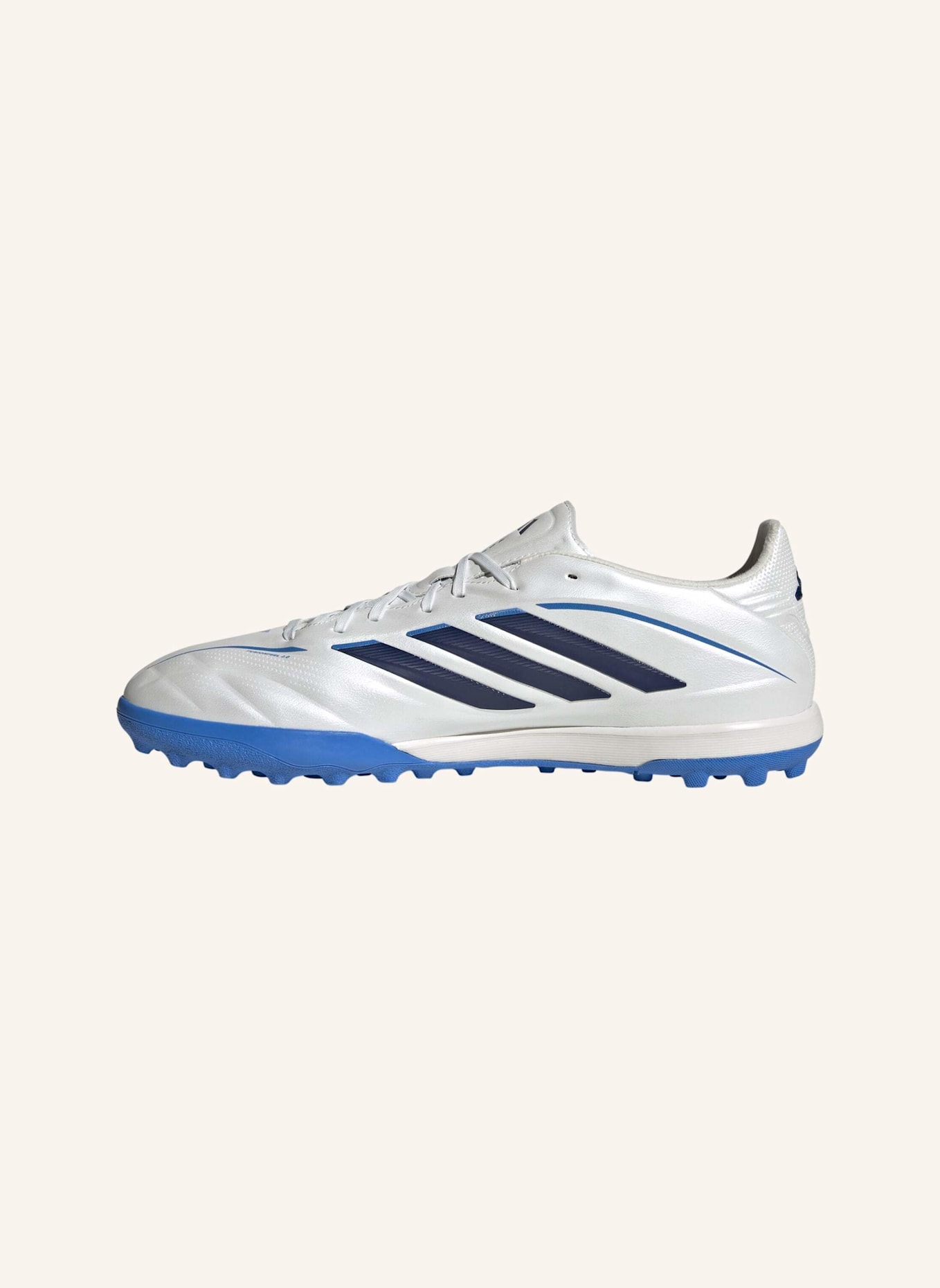 adidas COPA PURE IV PRO TURF FOOTBALL SHOES: WEISS/ BLAU