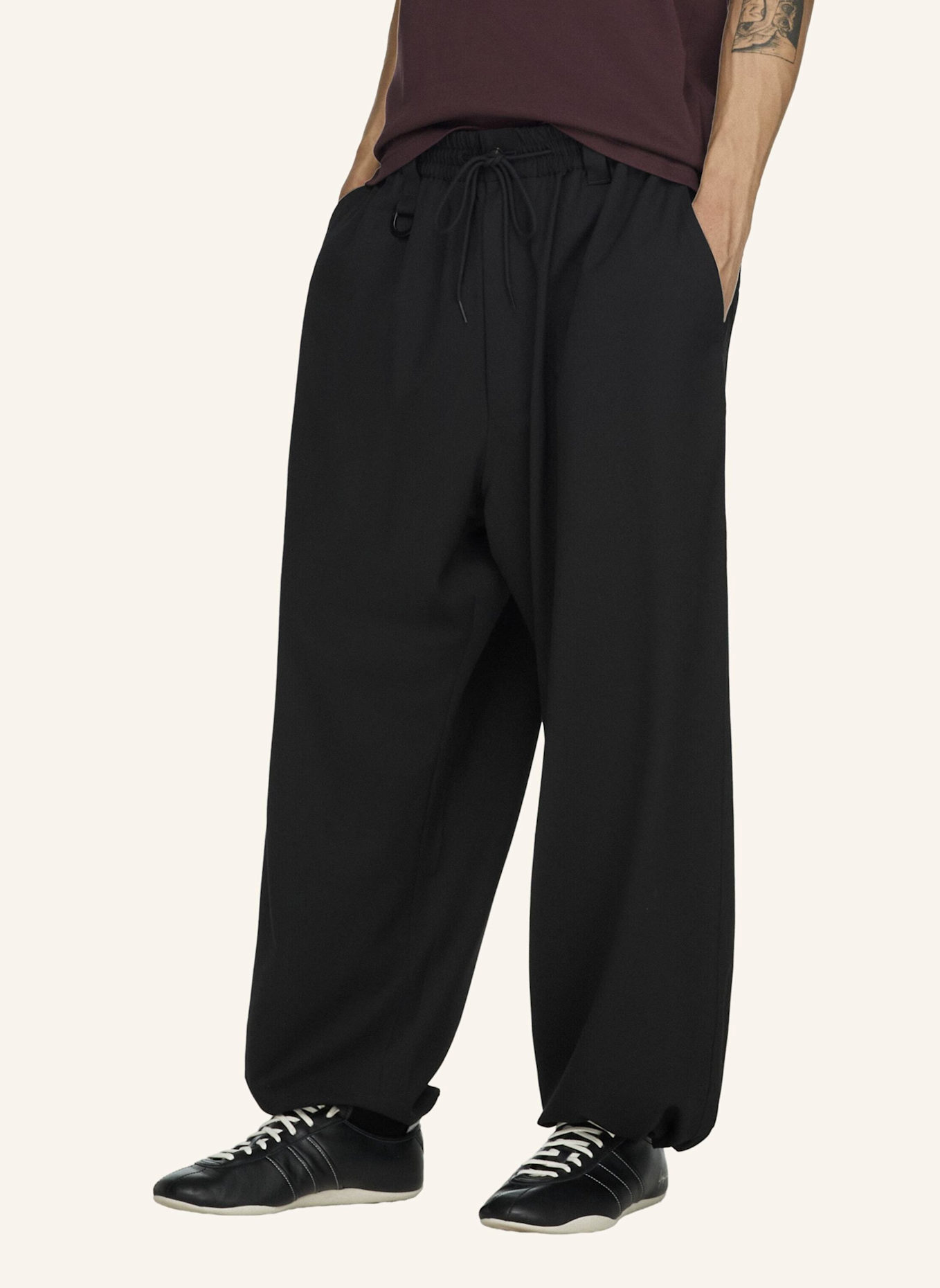 Y-3 Y-3 HOSE, WOLLE, GERADES BEIN: SCHWARZ