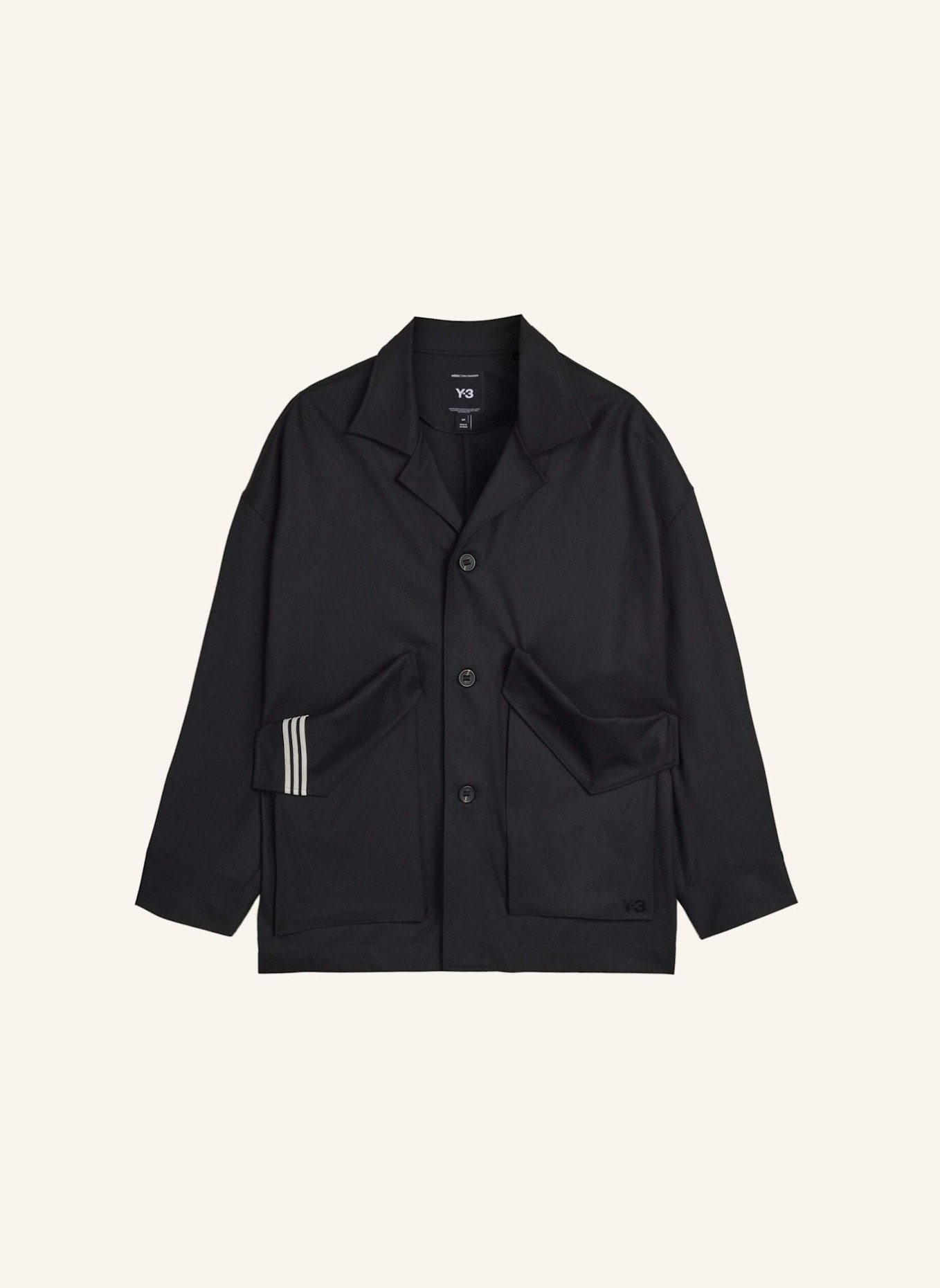 Y-3 Y-3 CHORE WOLLMANTEL: SCHWARZ