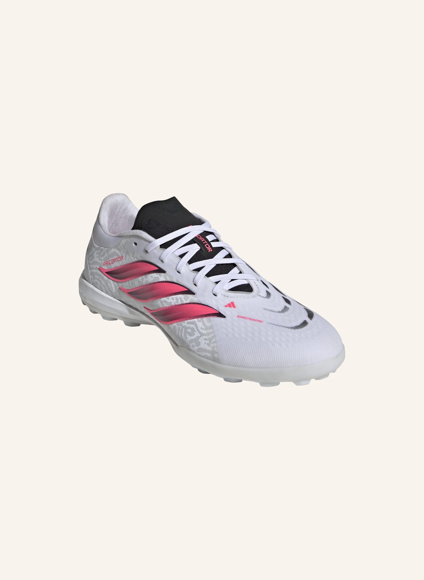 adidas PREDATOR PRO FUSSBALLSCHUH, TURF: WEISS/ NEONORANGE/ SCHWARZ