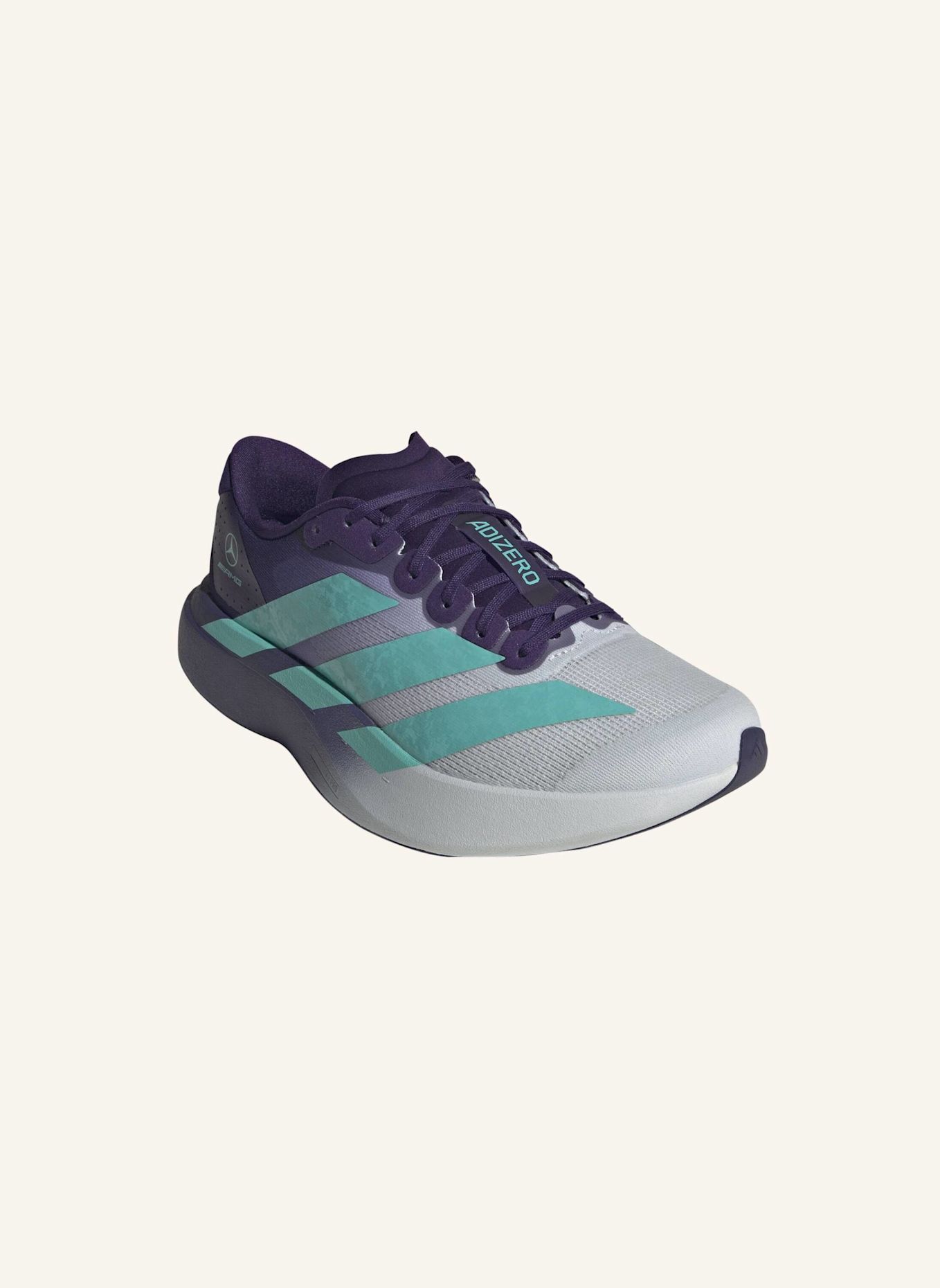 adidas ADIZERO EVO SL MERCEDES-AMG PETRONAS F1 TEAM SCHUH: BLAU / GRÜN / LILA