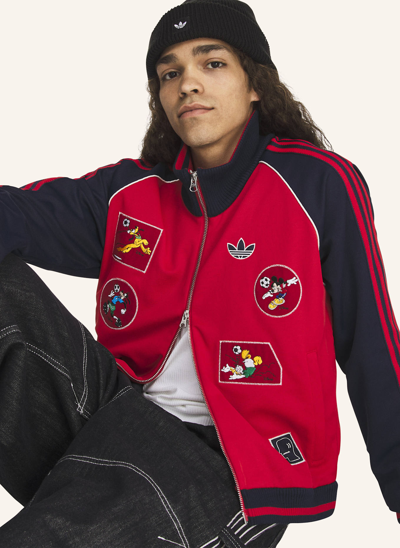 adidas Originals BRAIN DEAD DISNEY ORIGINALS JACKE: ROT