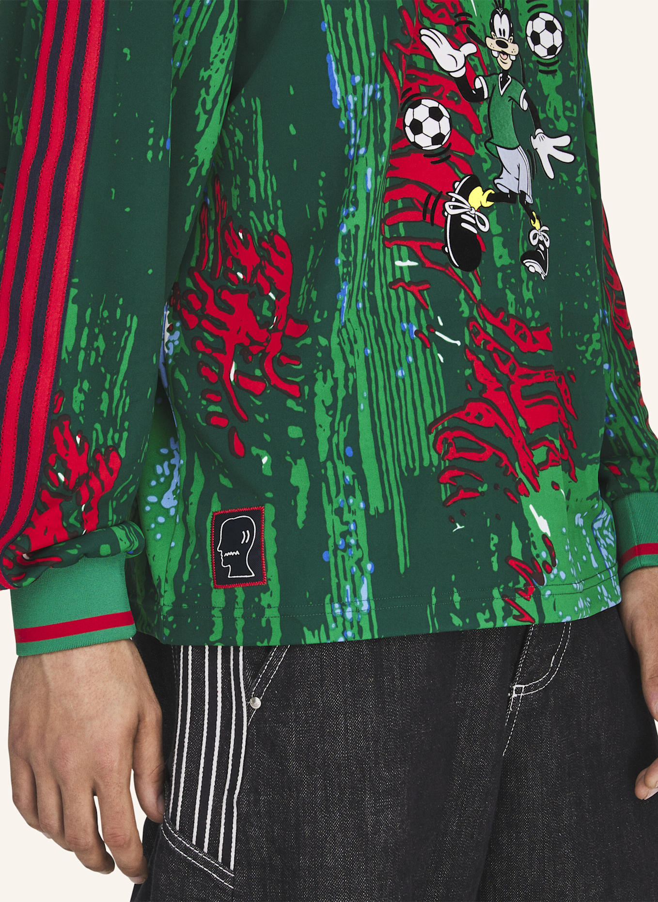 adidas Originals BRAIN DEAD DISNEY JERSEY, LANGÄRMELIG: ROT/ GRÜN/ BLAU