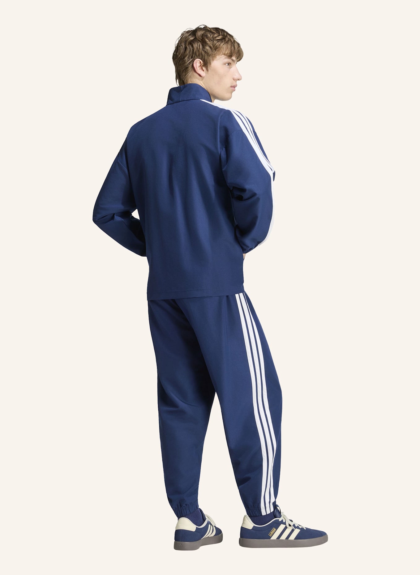 adidas 3-STREIFEN WOVEN TRAININGSANZUG: WEISS