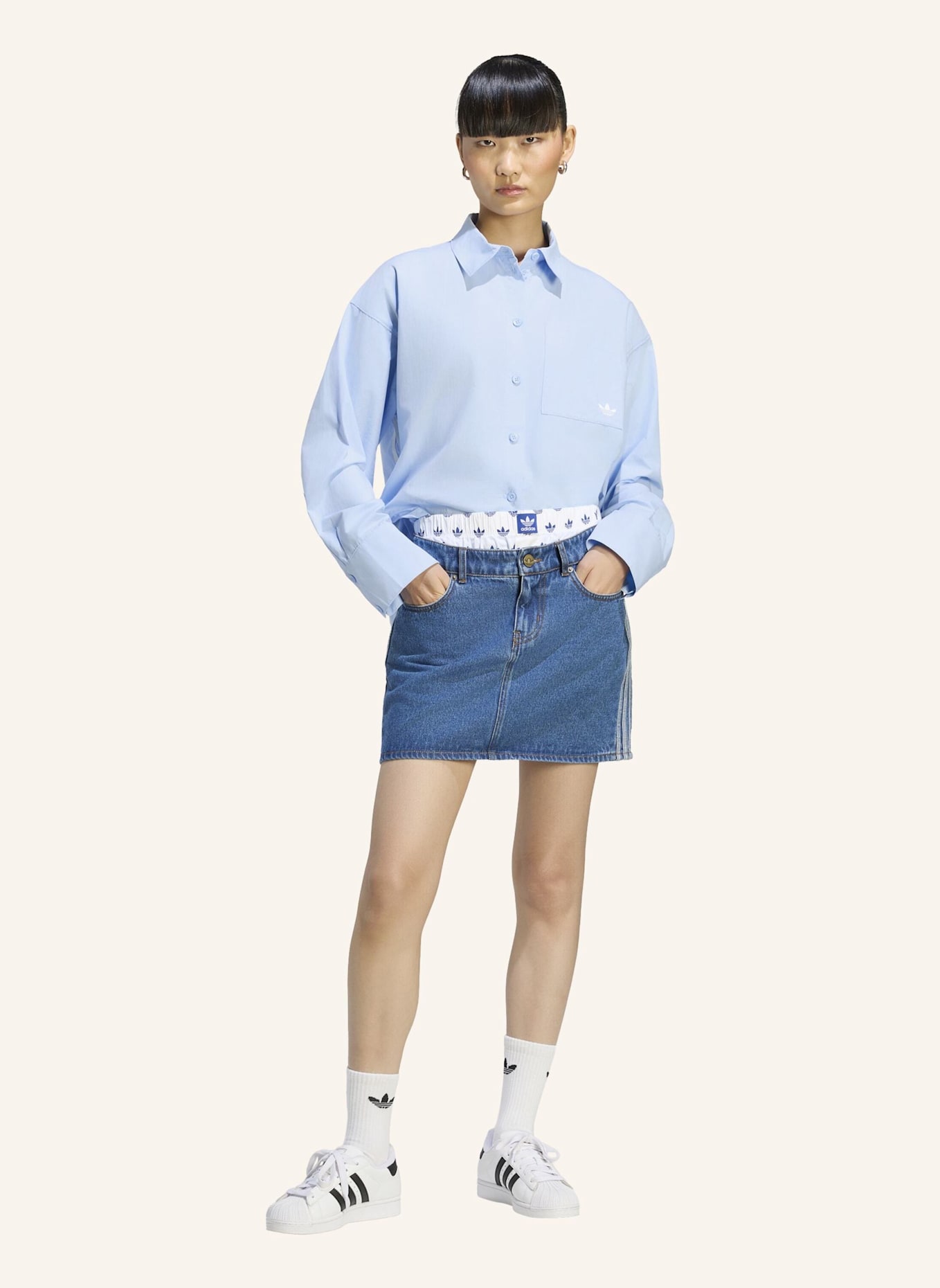 adidas Originals GESTREIFTES HEMD: BLAU