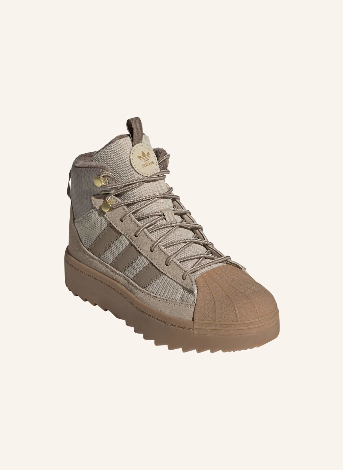 adidas Originals ADIDAS SUPERSTAR WINTER TREK SCHUH: BEIGE / KHAKI / GRAU