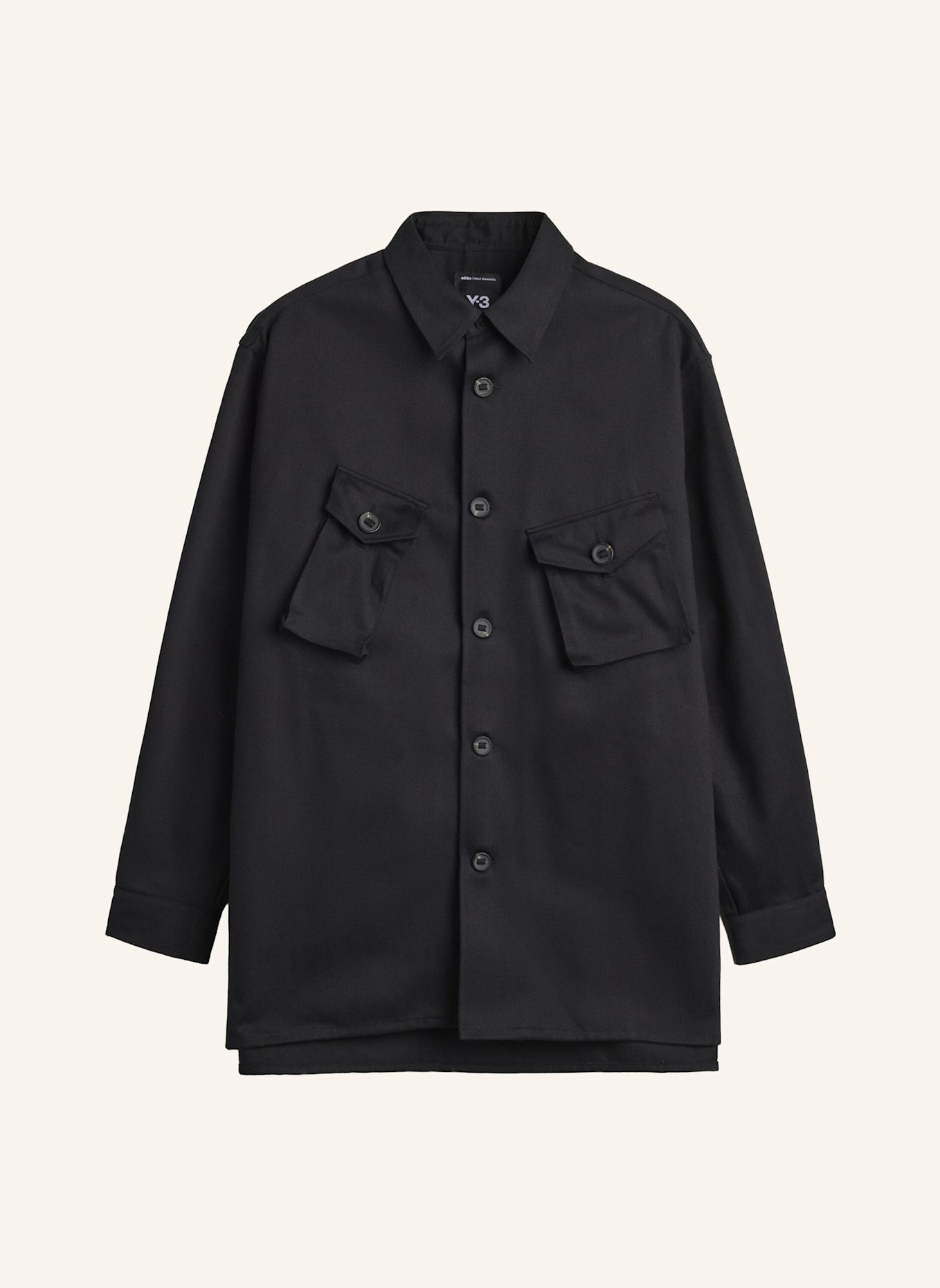 Y-3 Y-3 UTILITY HEMDJACKE, TWILL: SCHWARZ