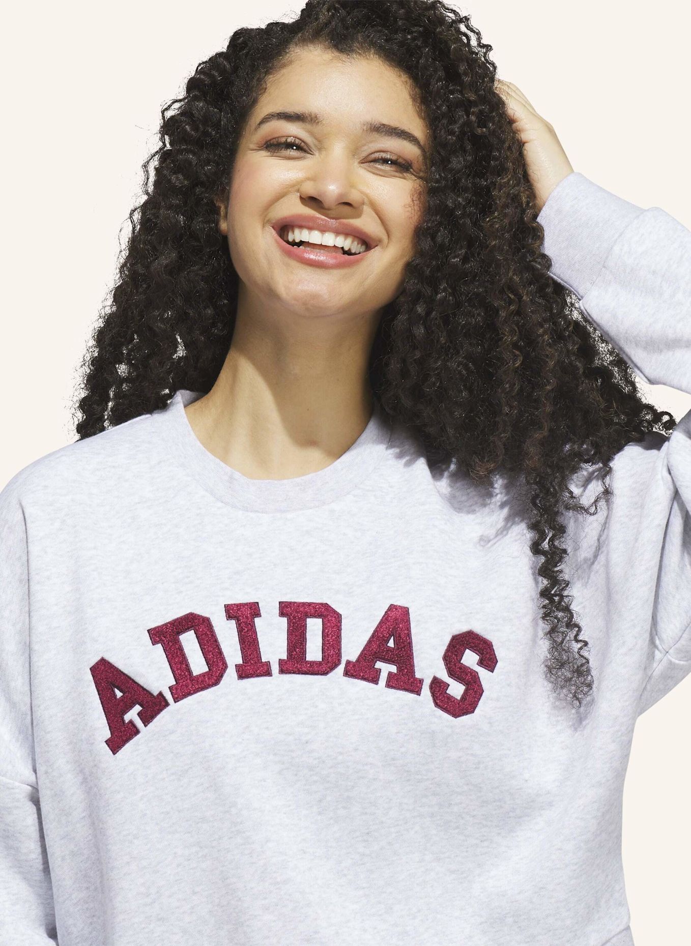 adidas CHENILLE LOGO GRAFIK SWEATSHIRT: GRAU