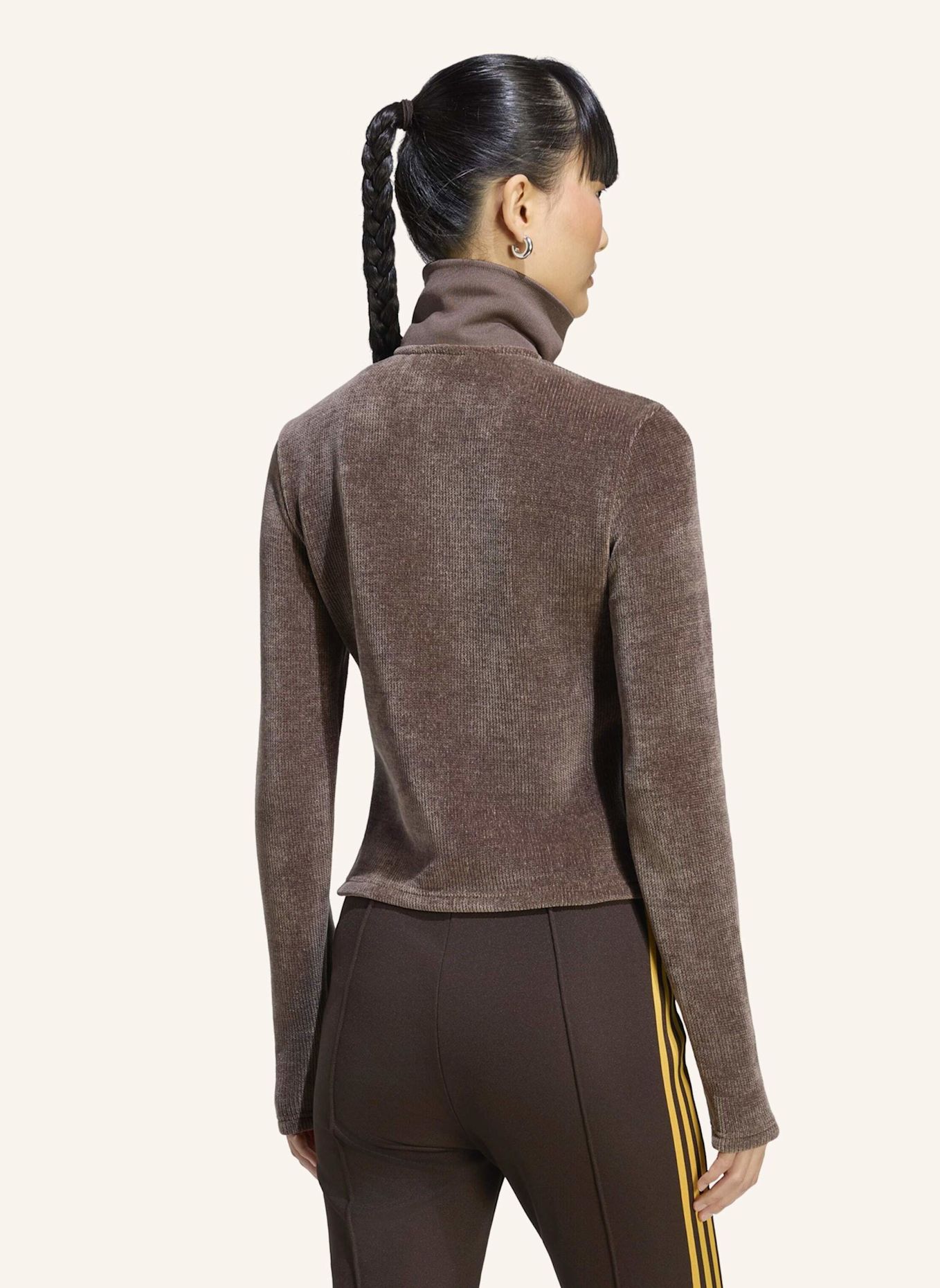 adidas Originals PREM ESS CHENILLE CARDIGAN, REISSVERSCHLUSS: BRAUN