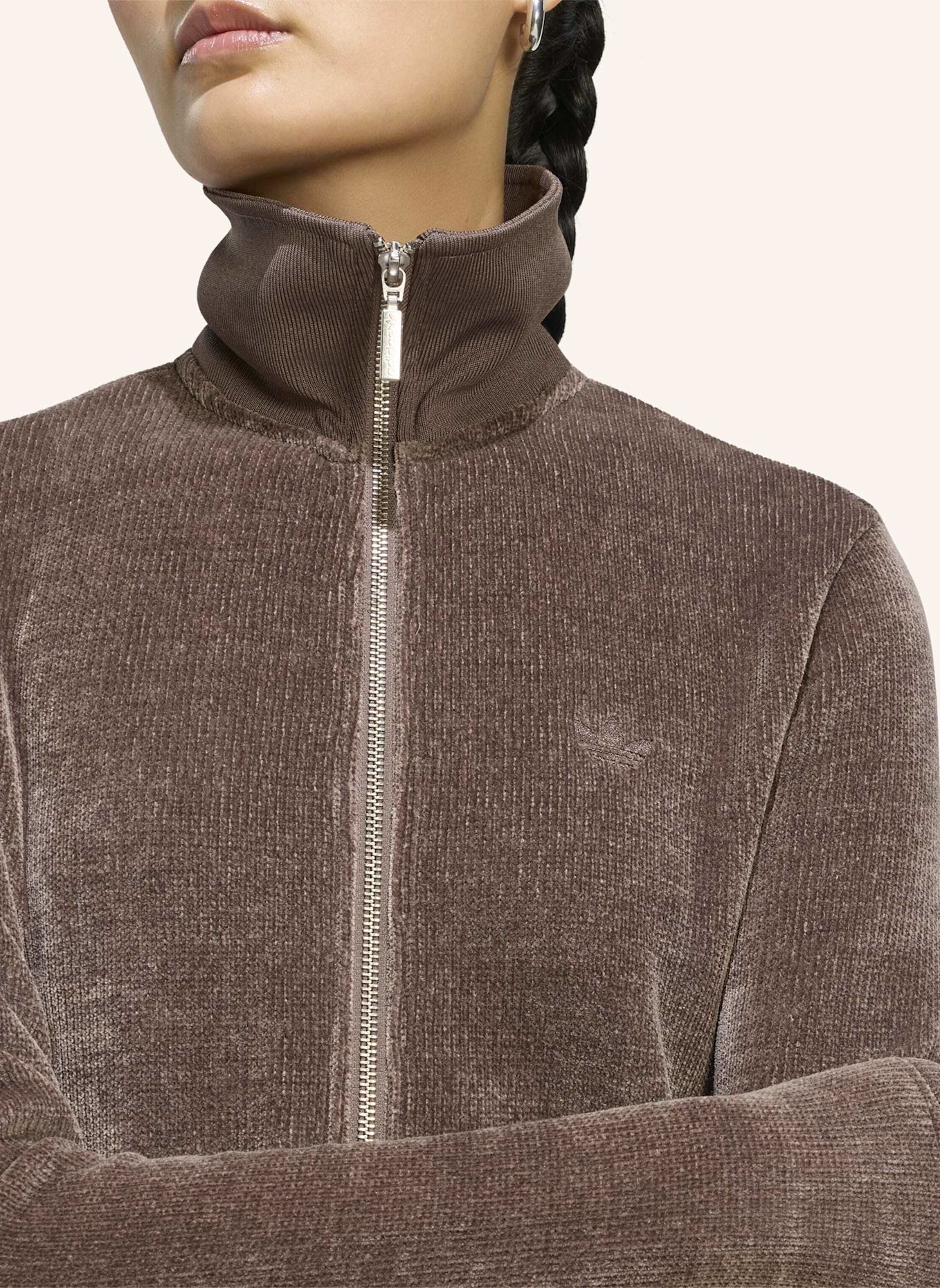 adidas Originals PREM ESS CHENILLE CARDIGAN, REISSVERSCHLUSS: BRAUN